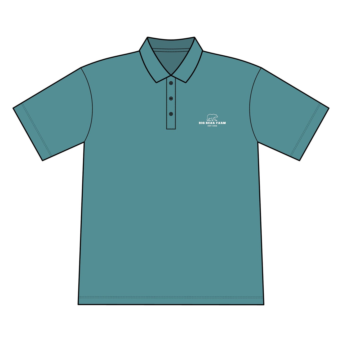 INSPIRED BIG BEAR Men's Classic Embroidered Polo