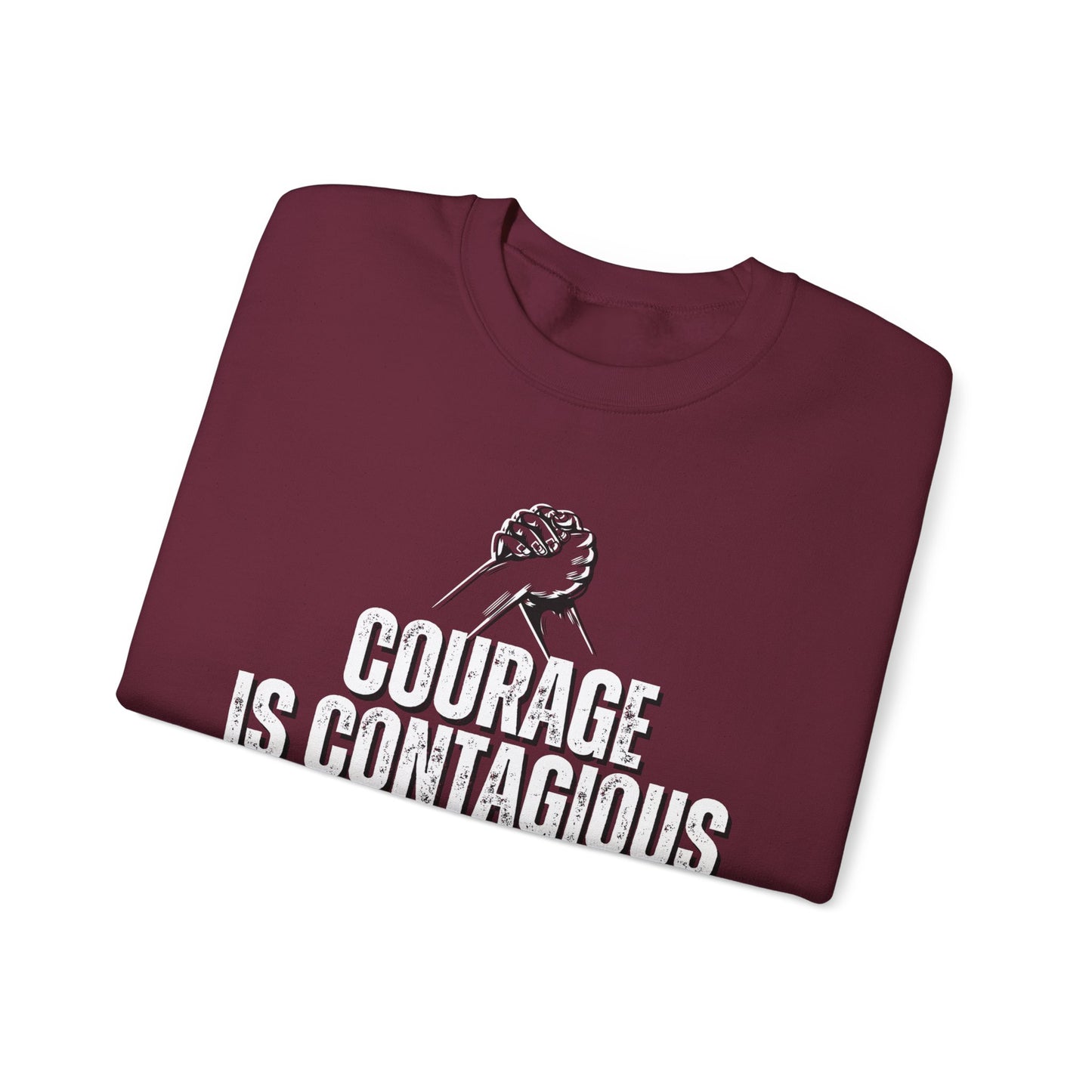 INSPIRED Men Courage Is Contagious Unisex Heavy Blend Crewneck Sweatshirt