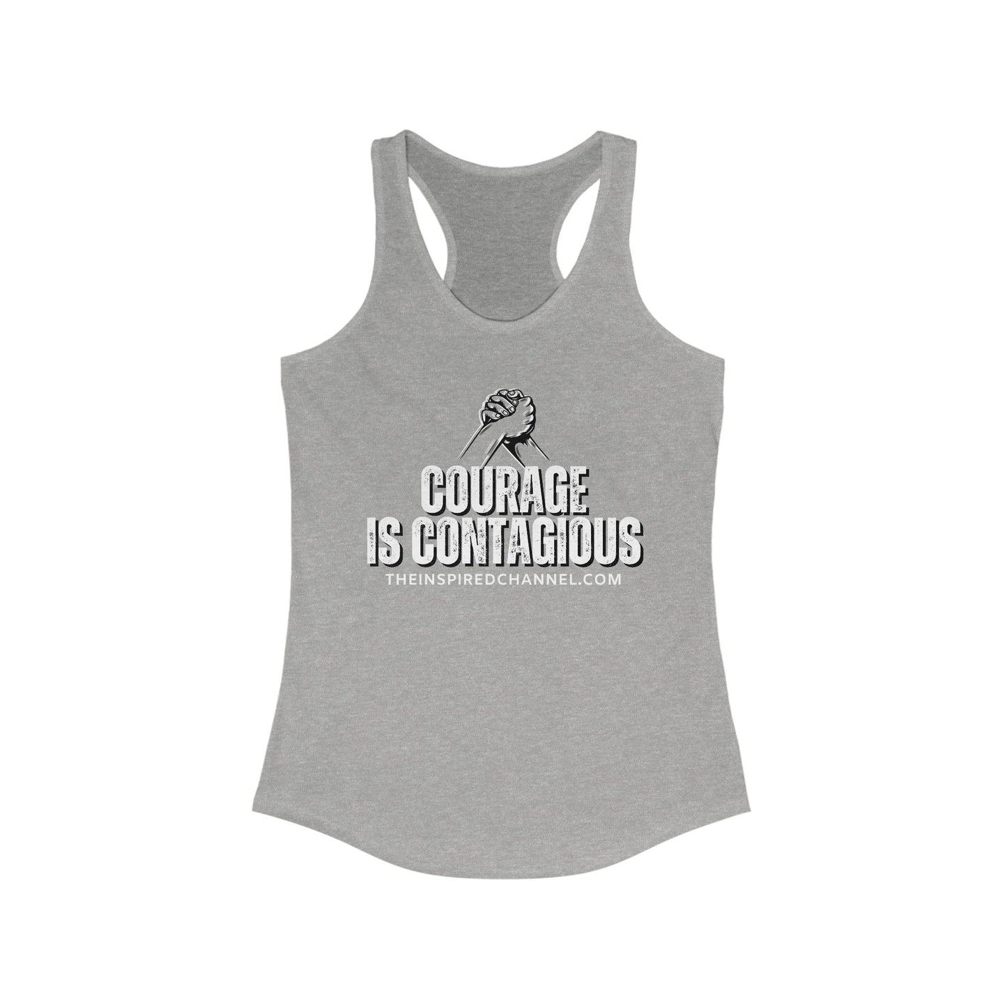 INSPIRED Courage Is Contagious Women's Ideal Racerback Tank