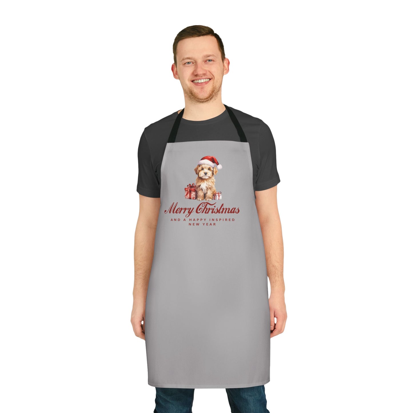 INSPIRED Christmas Tree Apron — "Merry & Bright" Holiday Kitchen Apron
