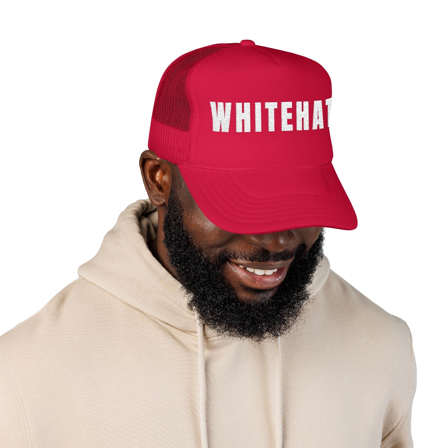 INSPIRED WHITEHAT Embroidered Trucker Hat