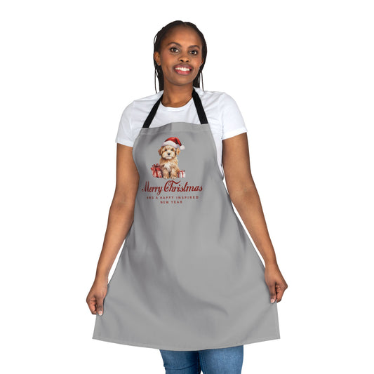 INSPIRED Christmas Tree Apron — "Merry & Bright" Holiday Kitchen Apron