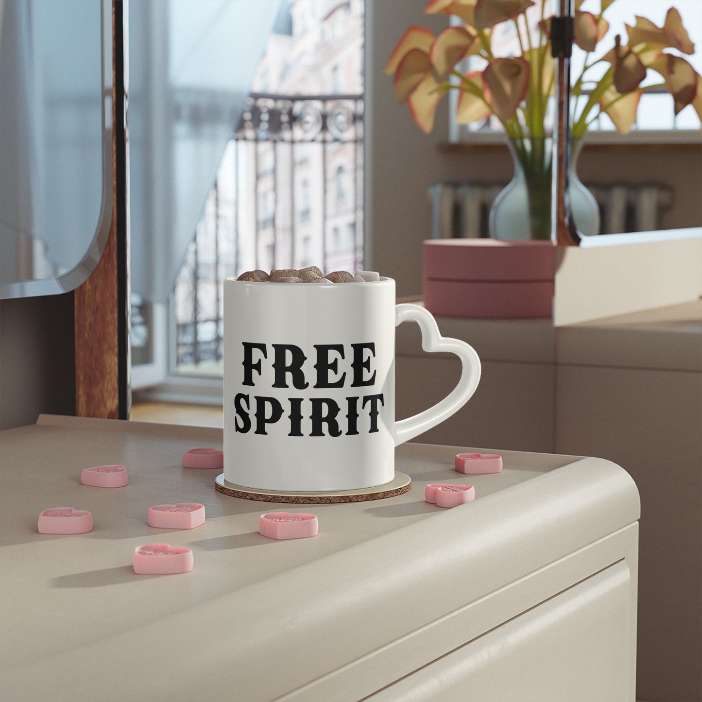 FREE SPIRIT Heart-Shaped Mug