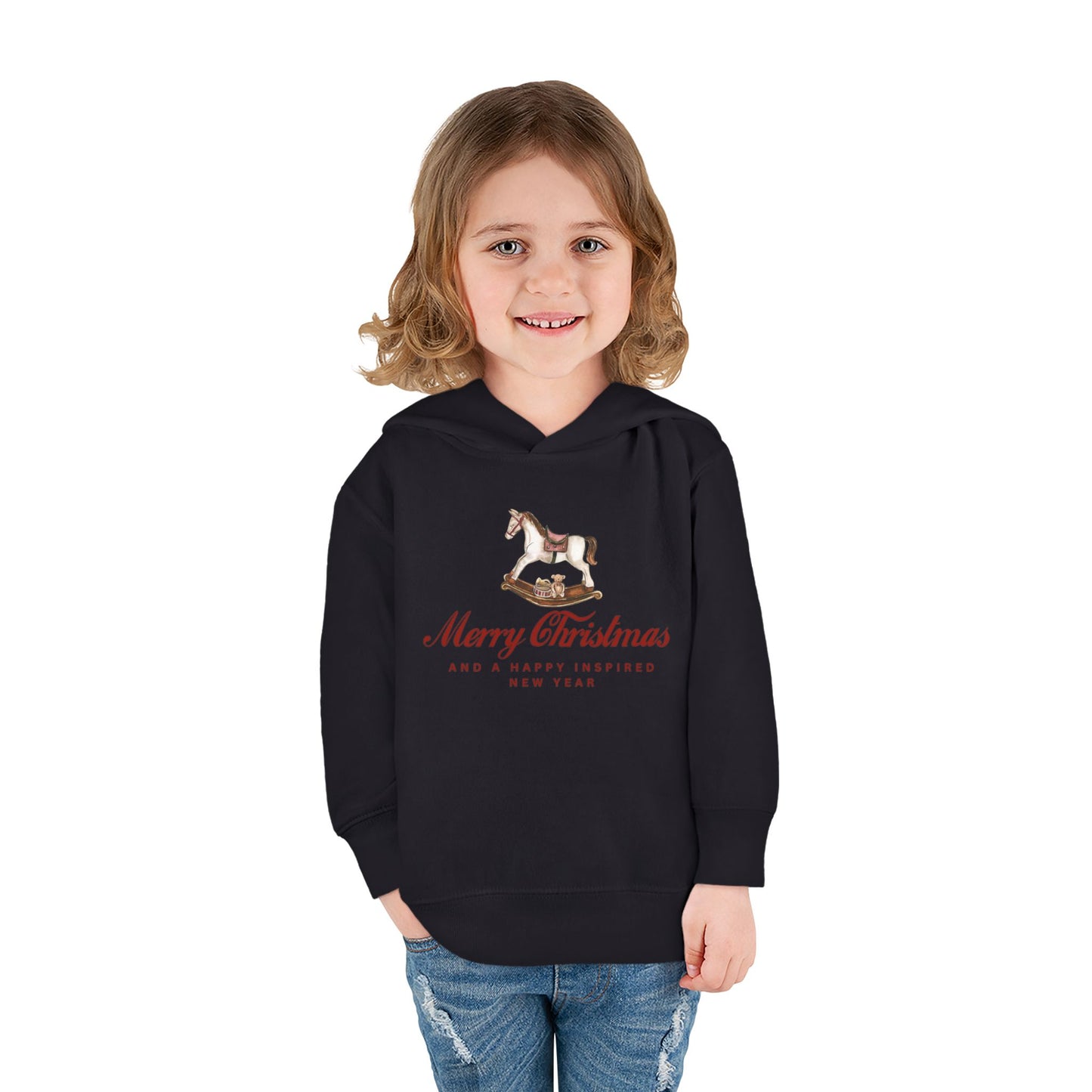 INSPIRED Toddler Hoodie - Merry Christmas Horse