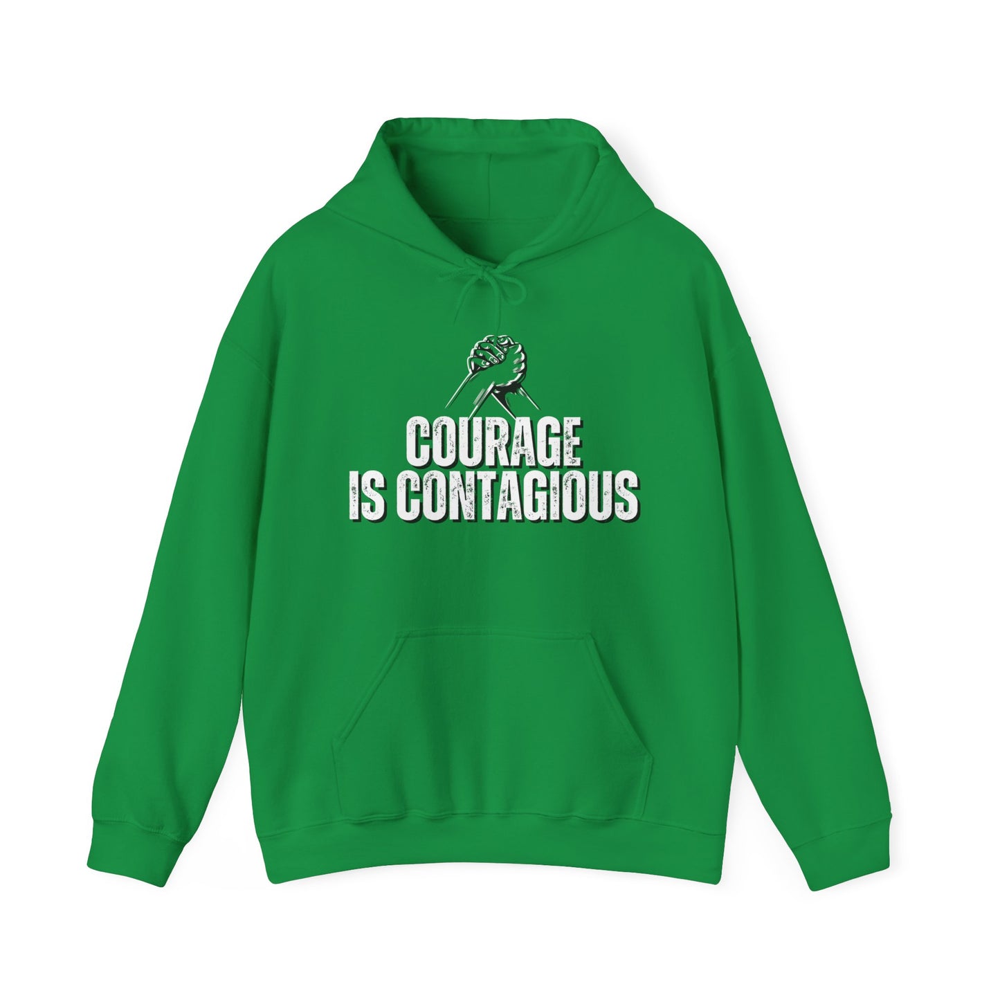 INSPIRED Women Courage is Contagious Heavy Blend Hooded Sweatshirt