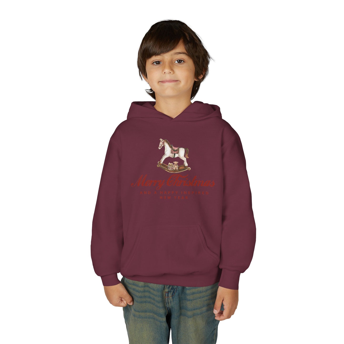 INSPIRED Youth Christmas Horse Holiday Hoodie