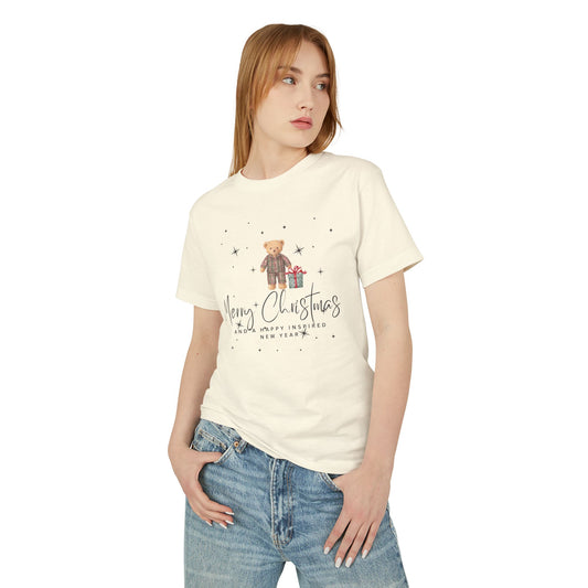INSPIRED SPECIAL CHRISTMAS Edition Bear Garment-Dyed Heavyweight Cotton Tee UNISEX