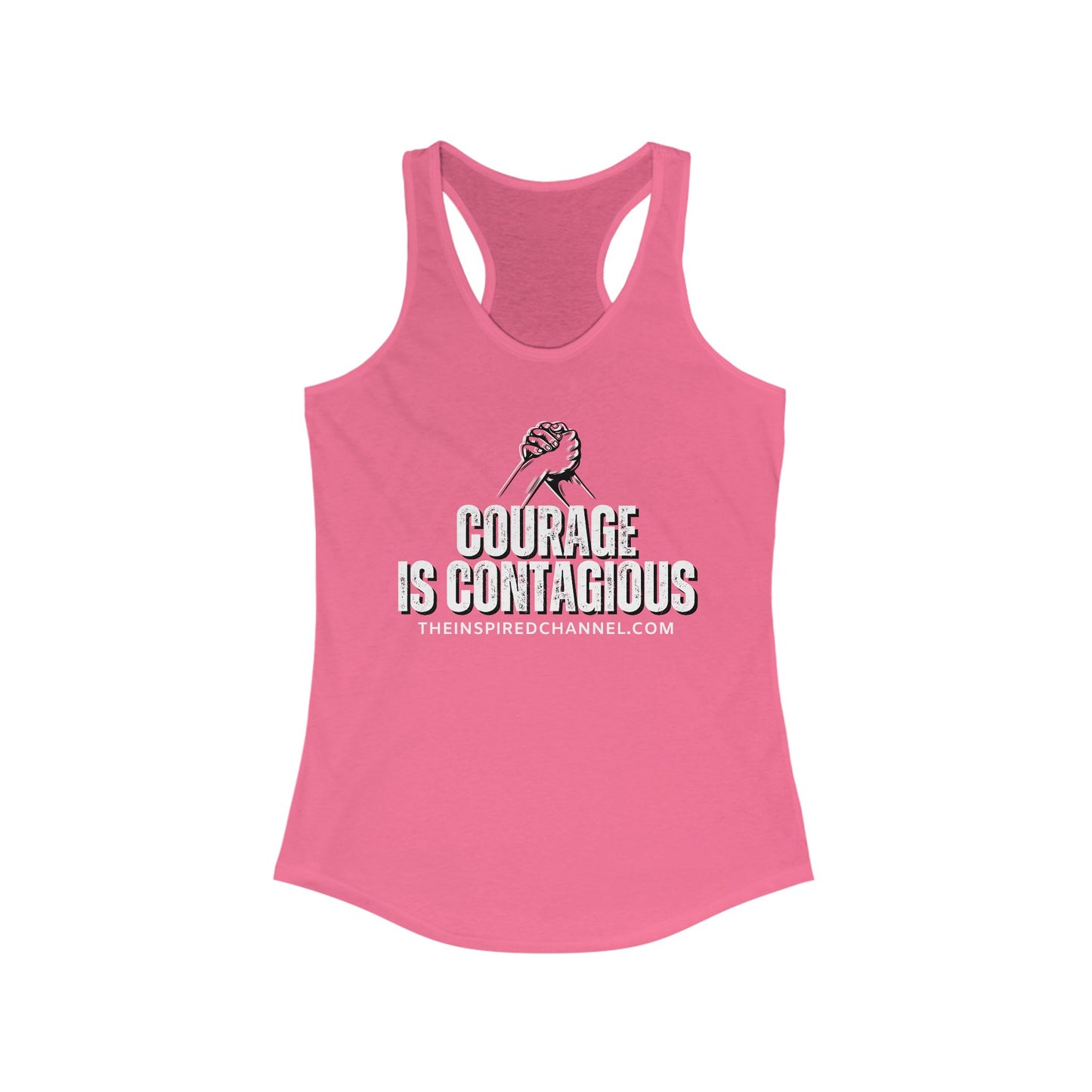 INSPIRED Courage Is Contagious Women's Ideal Racerback Tank