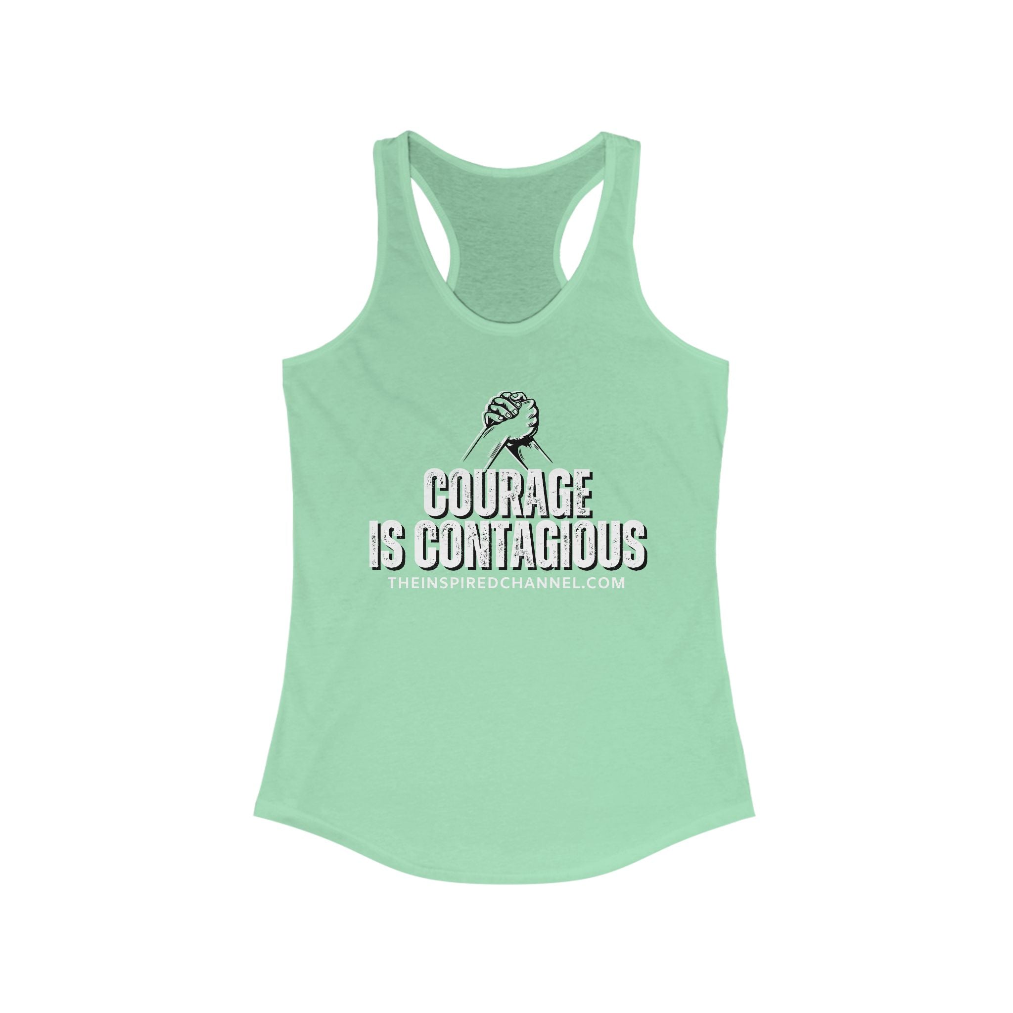 INSPIRED Courage Is Contagious Women's Ideal Racerback Tank