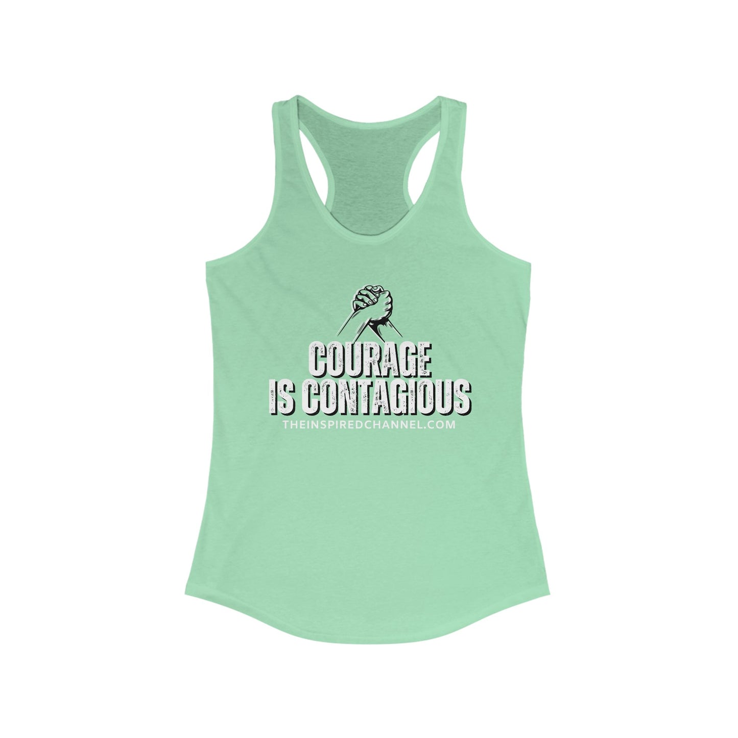 INSPIRED Courage Is Contagious Women's Ideal Racerback Tank