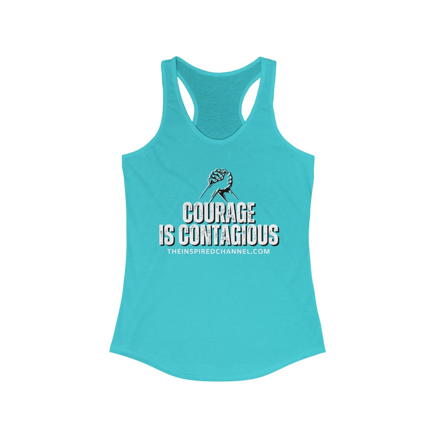 INSPIRED Courage Is Contagious Women's Ideal Racerback Tank