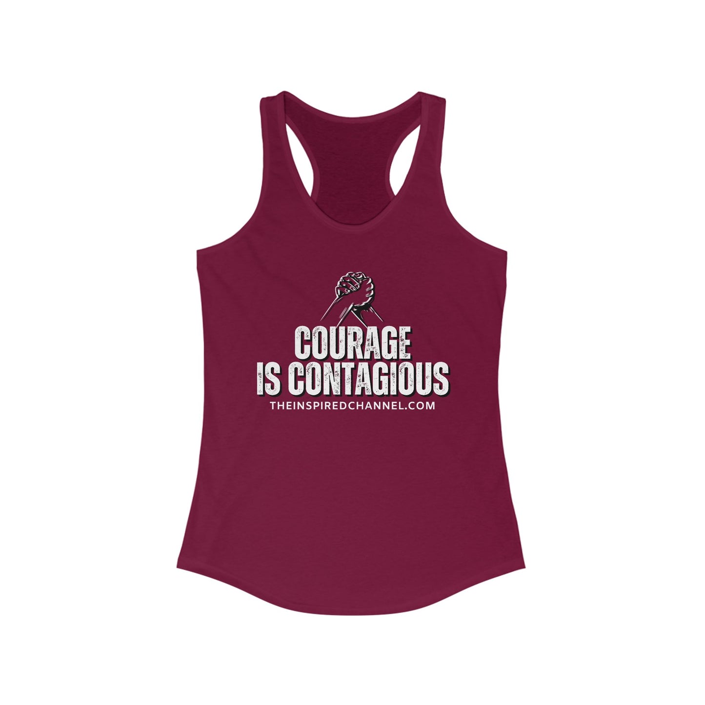 INSPIRED Courage Is Contagious Women's Ideal Racerback Tank