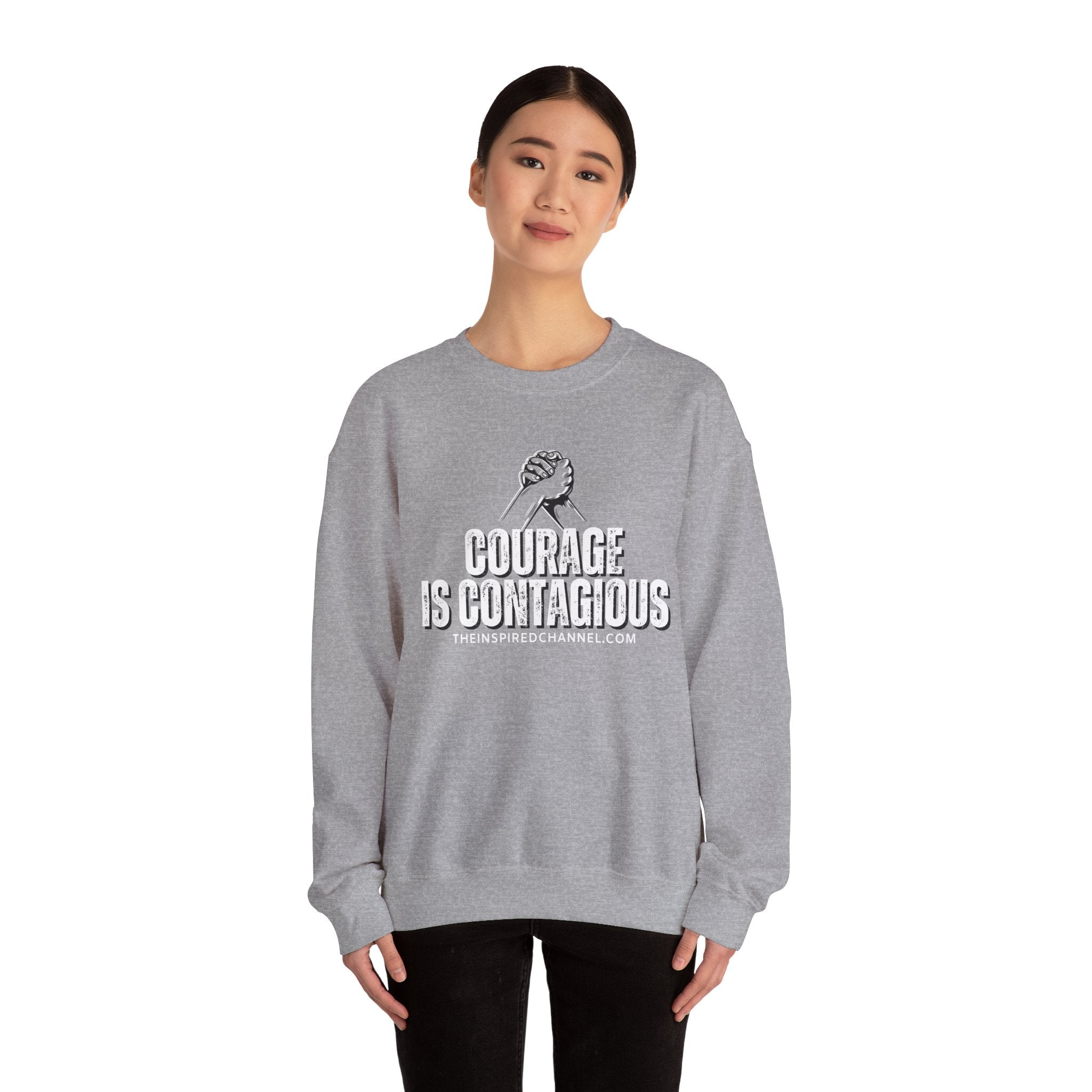 INSPIRED UNISEX Courage Is Contagious Unisex Heavy Blend Crewneck Sweatshirt