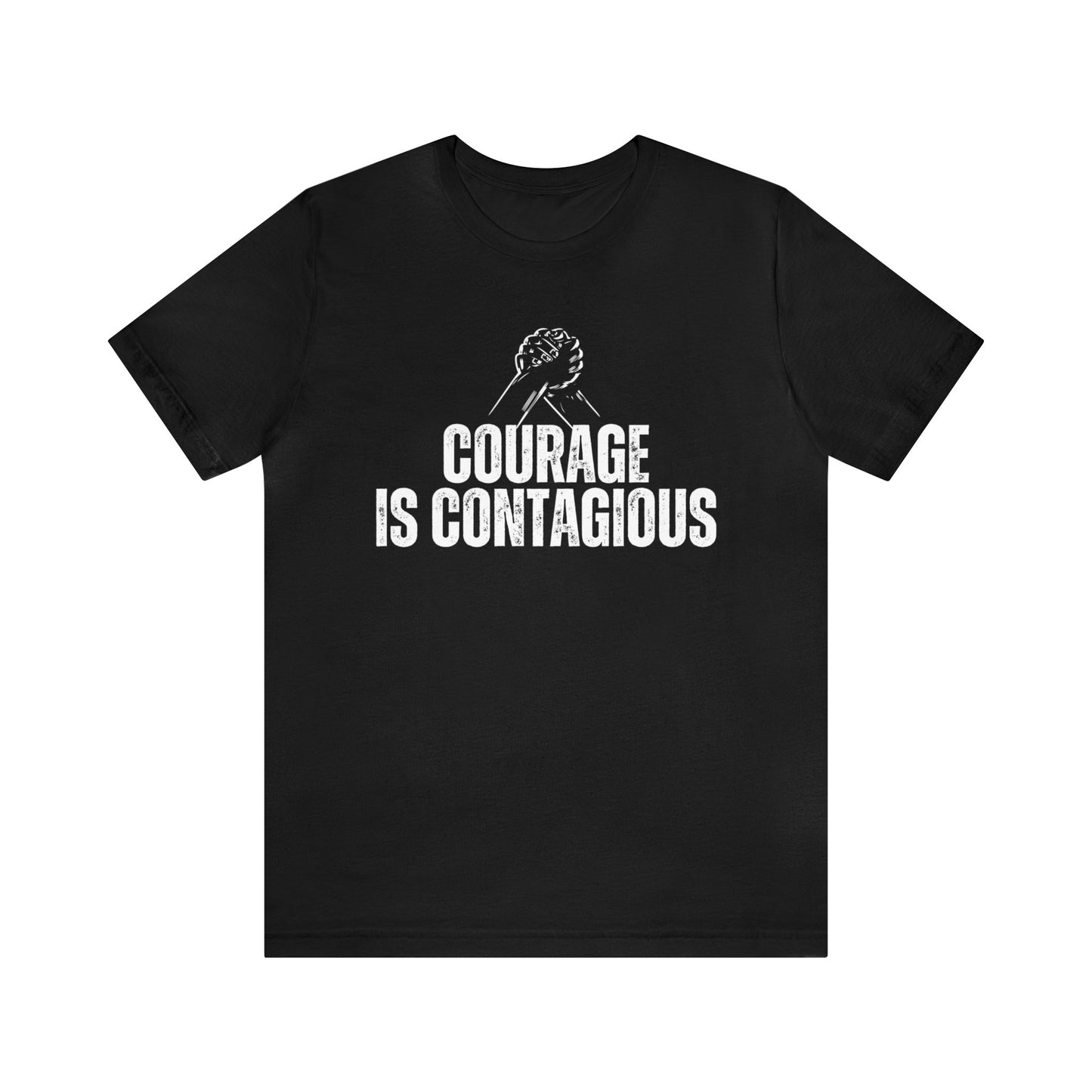 INSPIRED Women Courage Is Contagious Jersey Short Sleeve Tee