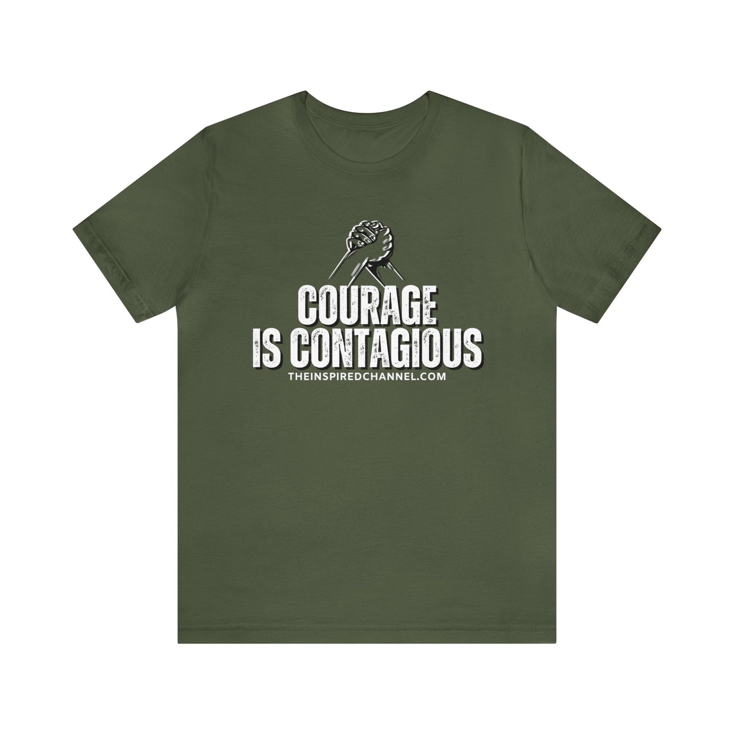 INSPIRED Men Courage Is Contagious Jersey Short Sleeve Tee