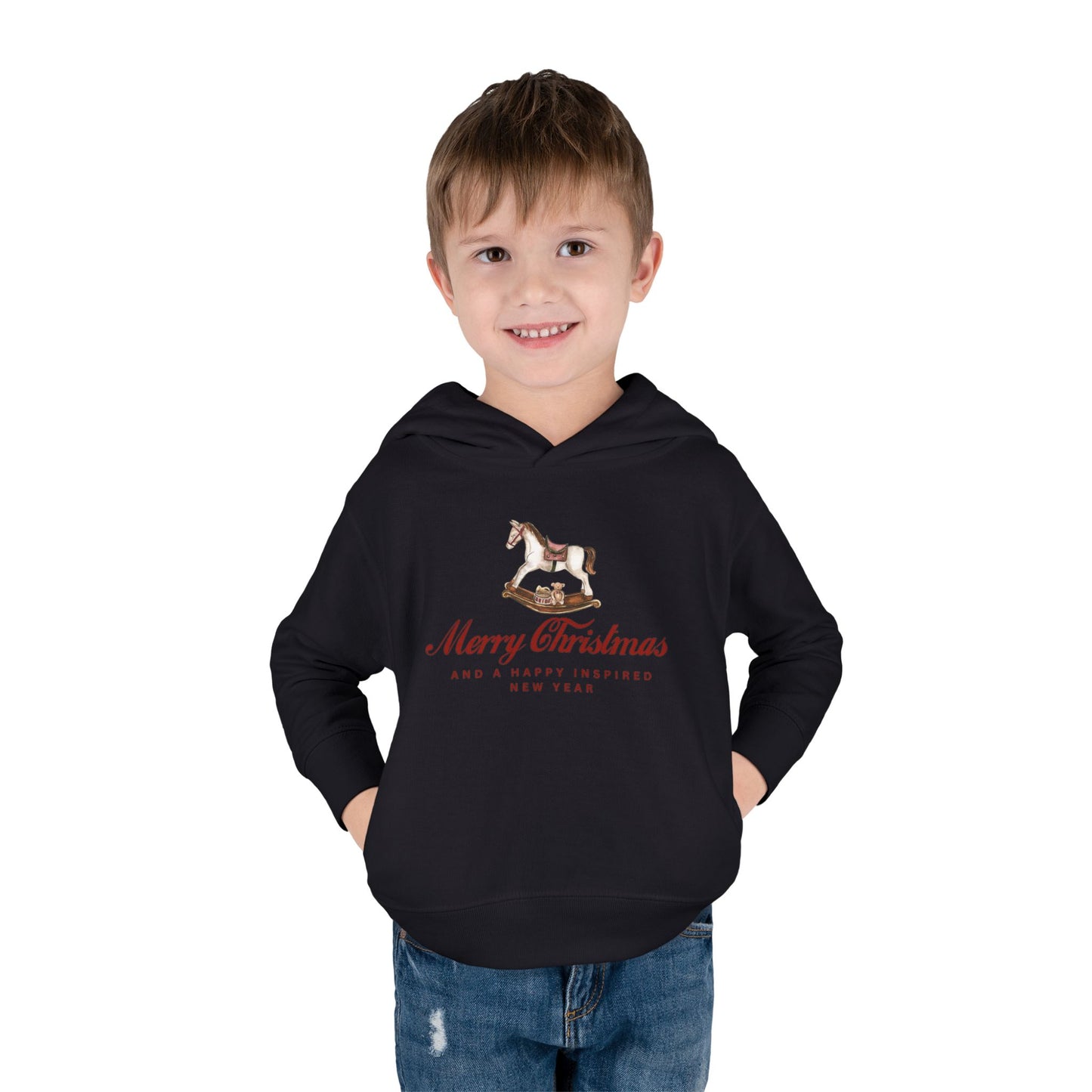 INSPIRED Toddler Hoodie - Merry Christmas Horse