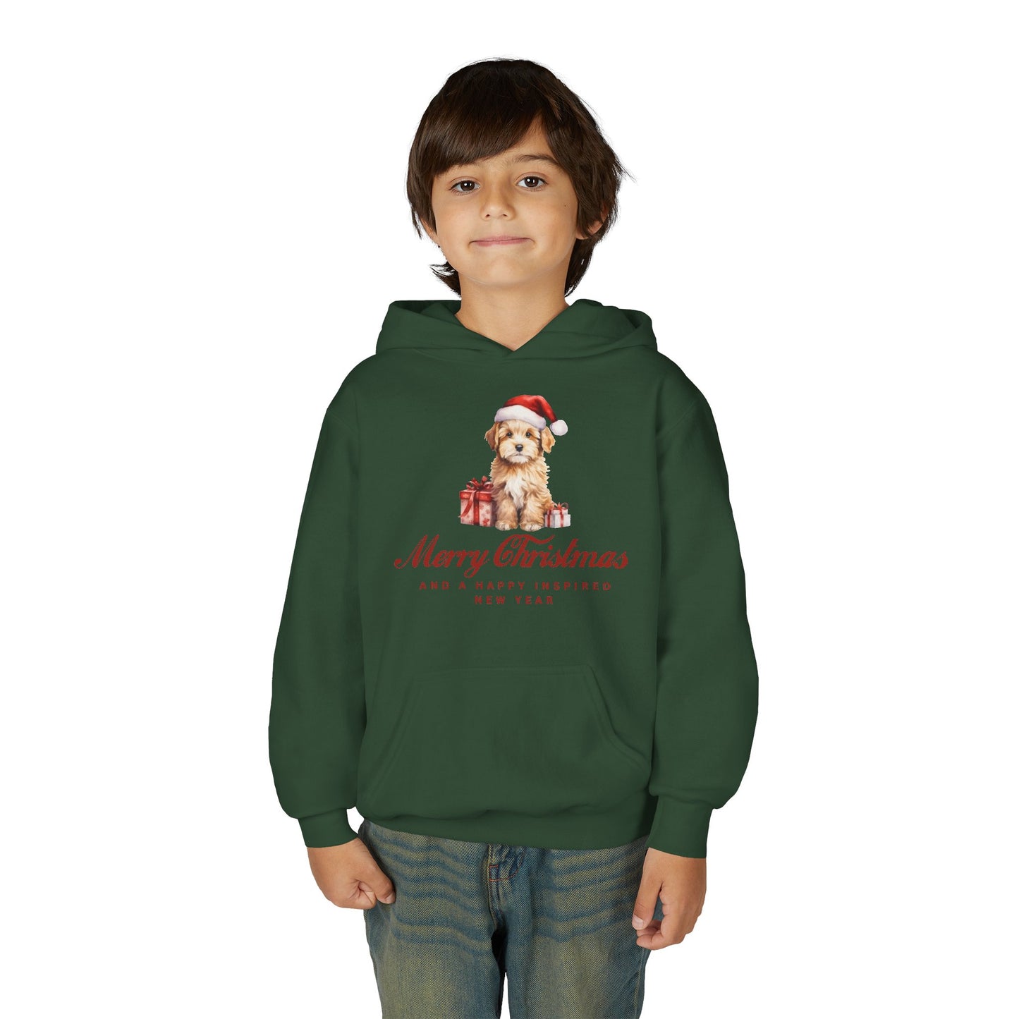 INSPIRED Youth Christmas Dog Holiday Hoodie