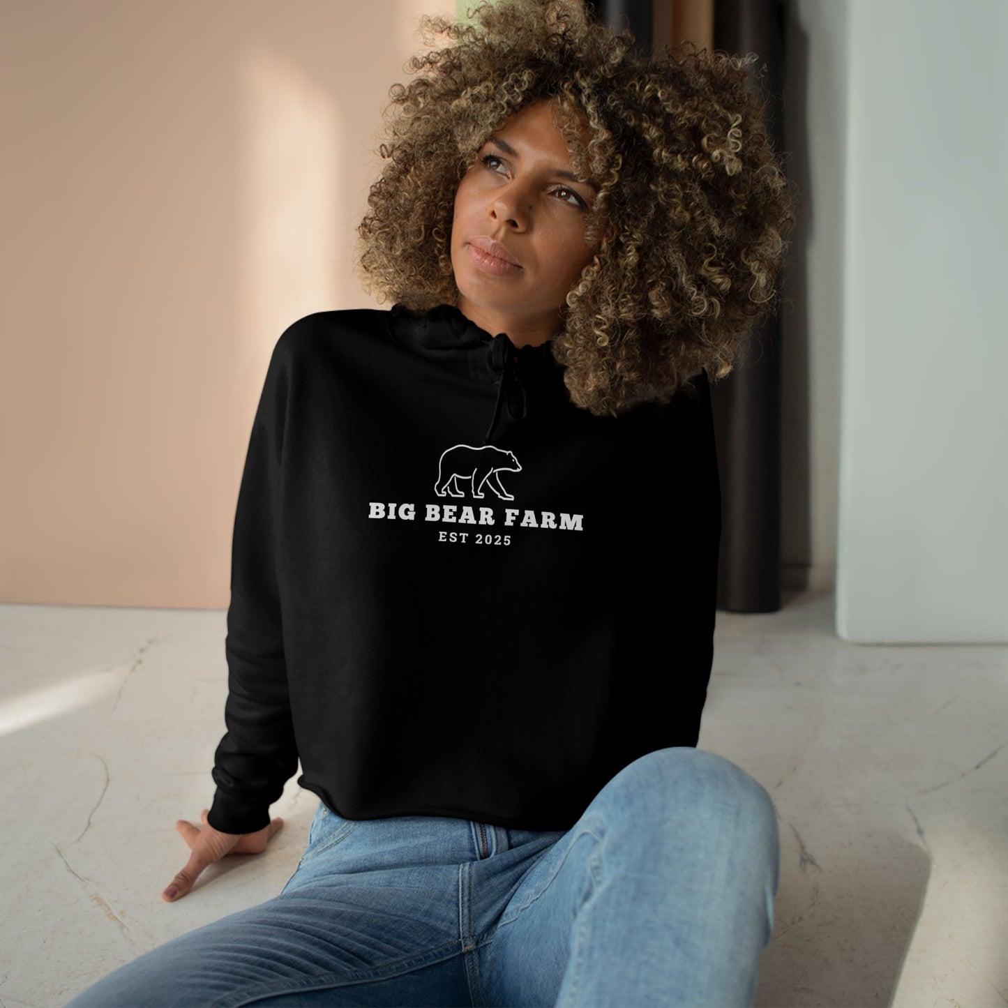 INSPIRED Big Bear Crop Hoodie