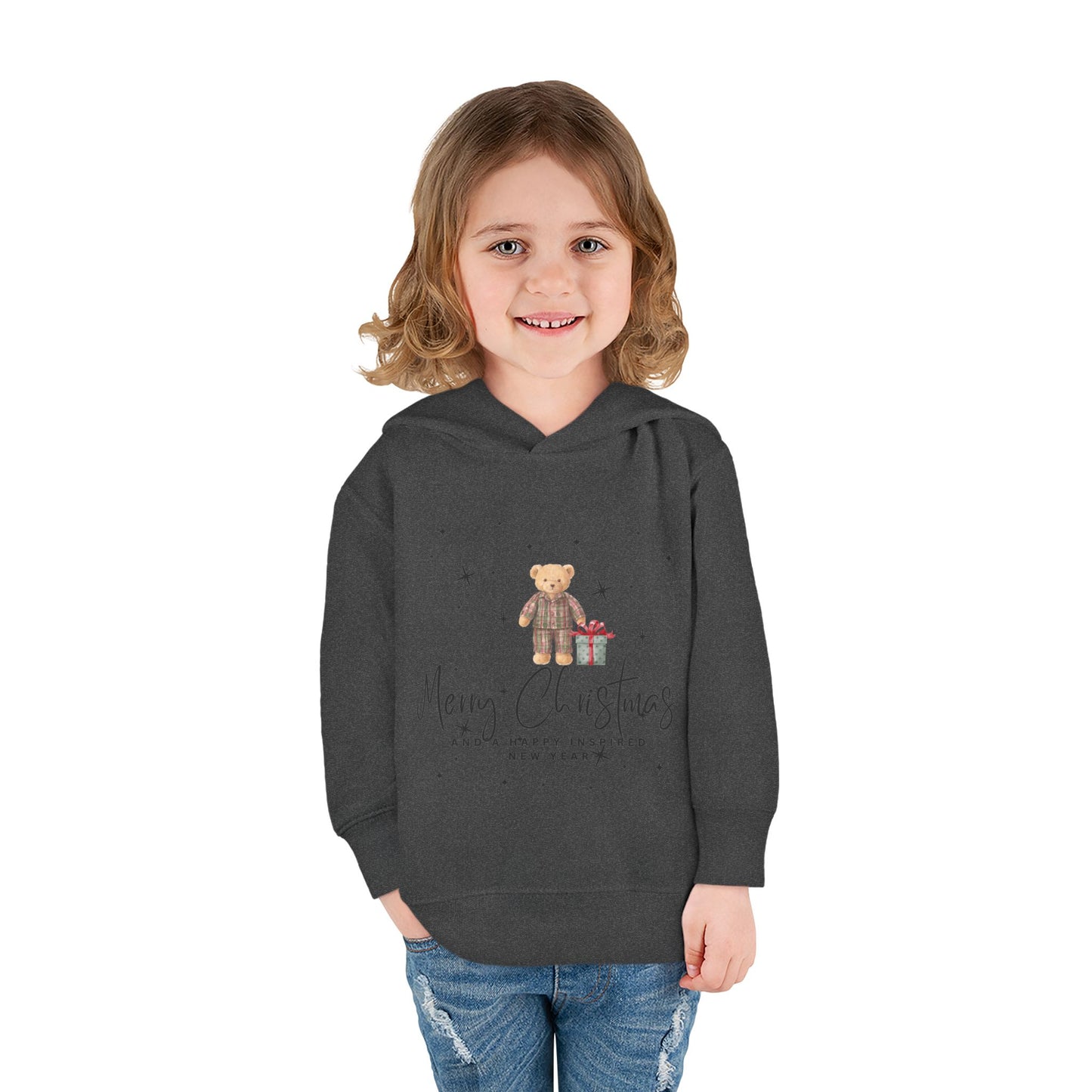 INSPIRED Toddler Hoodie - Merry Christmas Teddy Bear Holiday