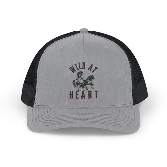 WILD AT HEART Embroidered Snapback Trucker Cap