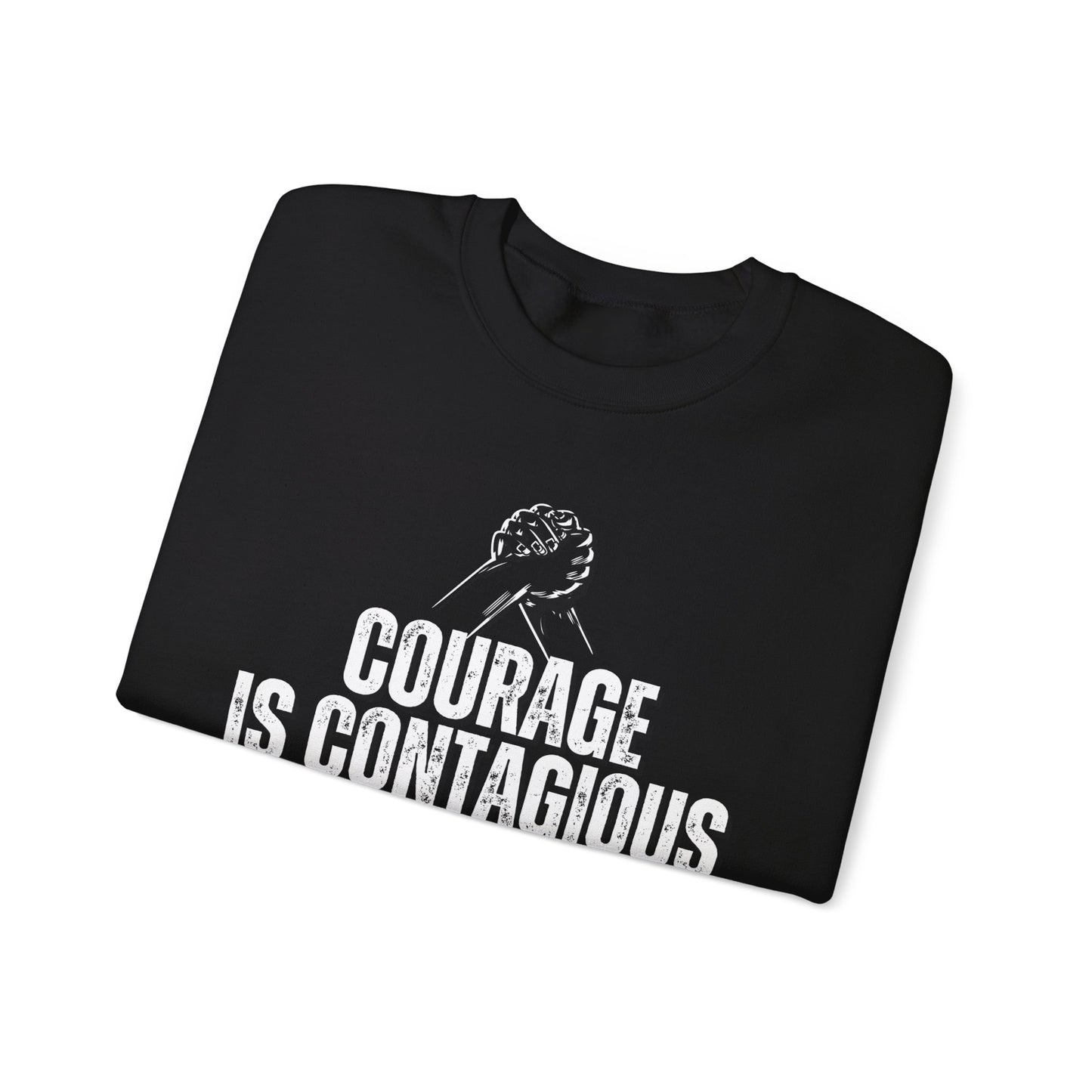 INSPIRED Men Courage Is Contagious Unisex Heavy Blend Crewneck Sweatshirt