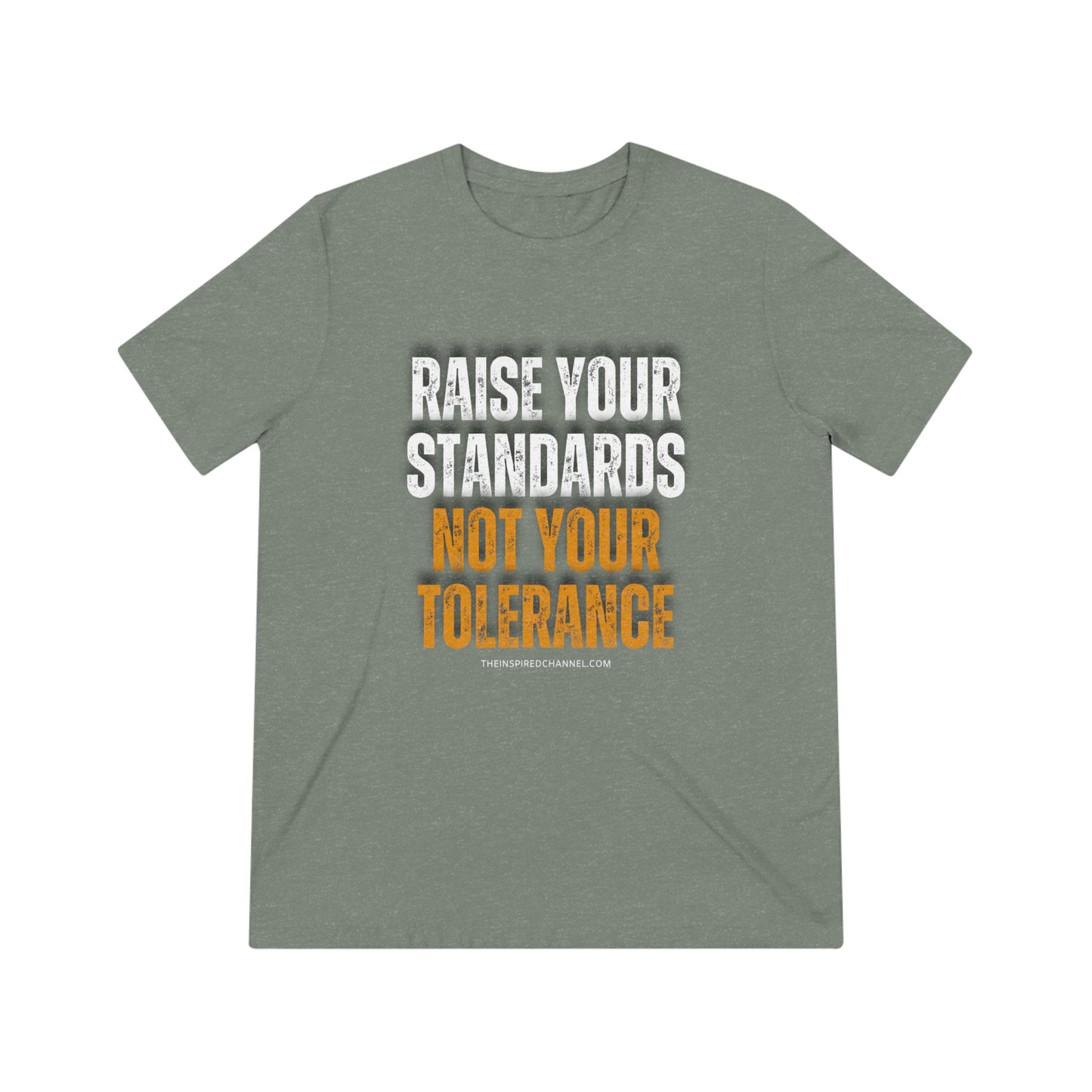 INSPIRED RAISE YOUR STANDARDS Unisex Triblend Tee