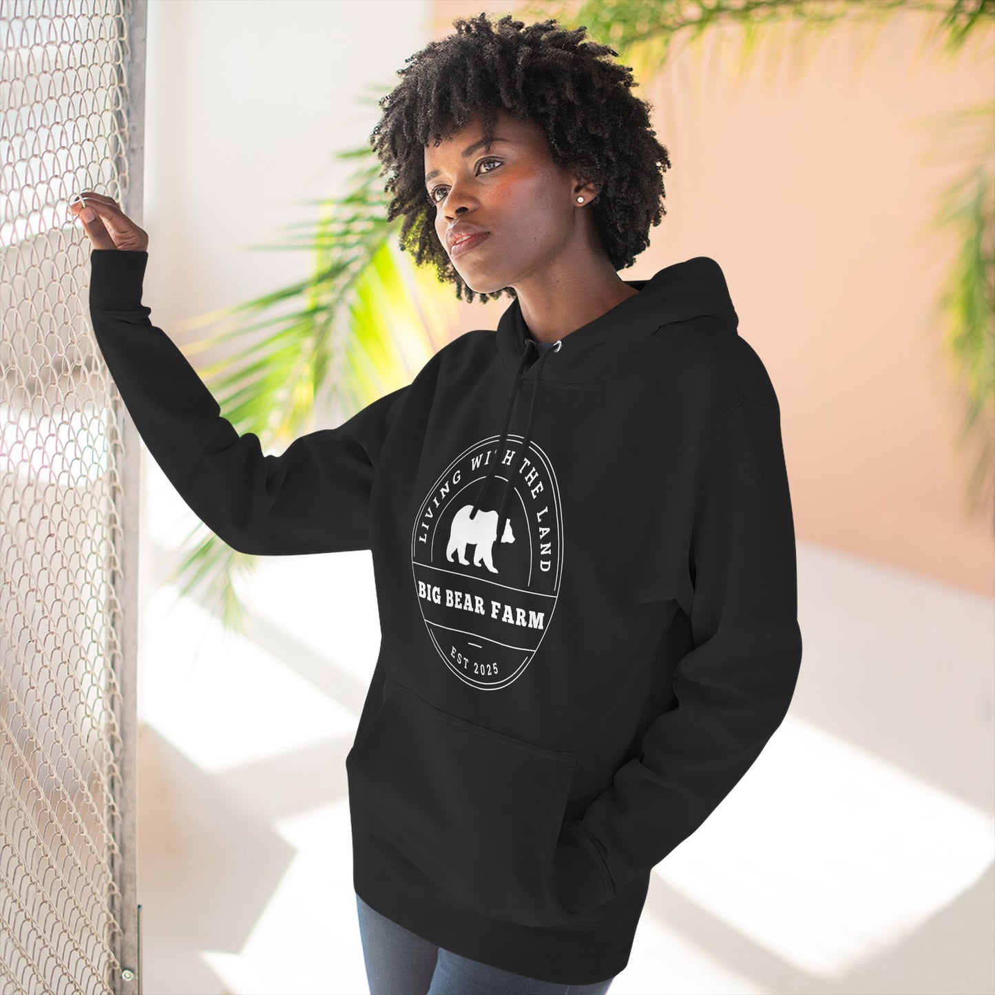 BIG BEAR FARM w Fleece Hoodie UNISEX