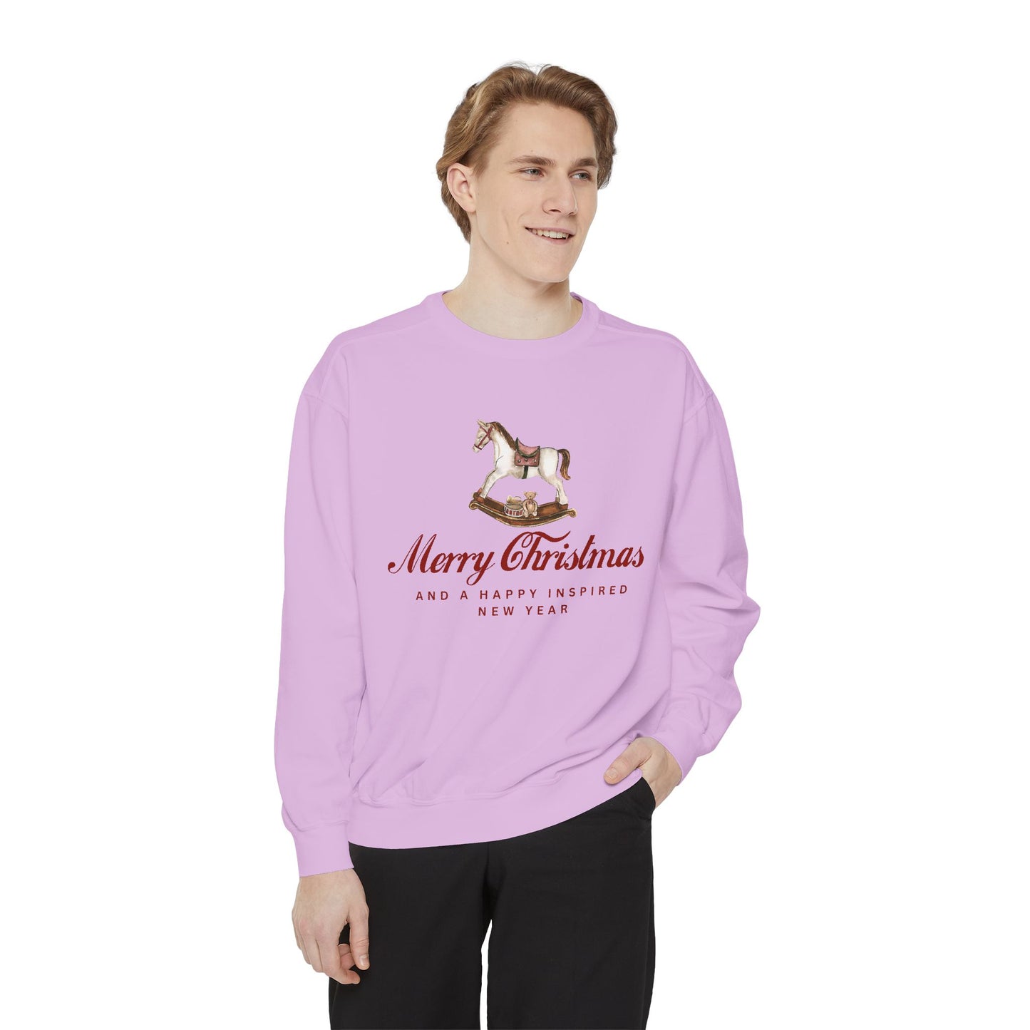 INSPIRED SPECIAL CHRISTMAS EDITION Horse UNISEX Garment-Dyed Sweatshirt