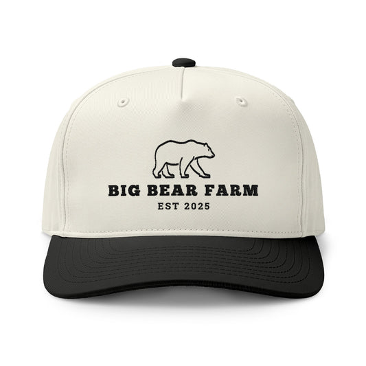 INSPIRED Big Bear Farm Two-Tone Cap — Embroidered Bear Logo Dad Hat (Est. 2025)
