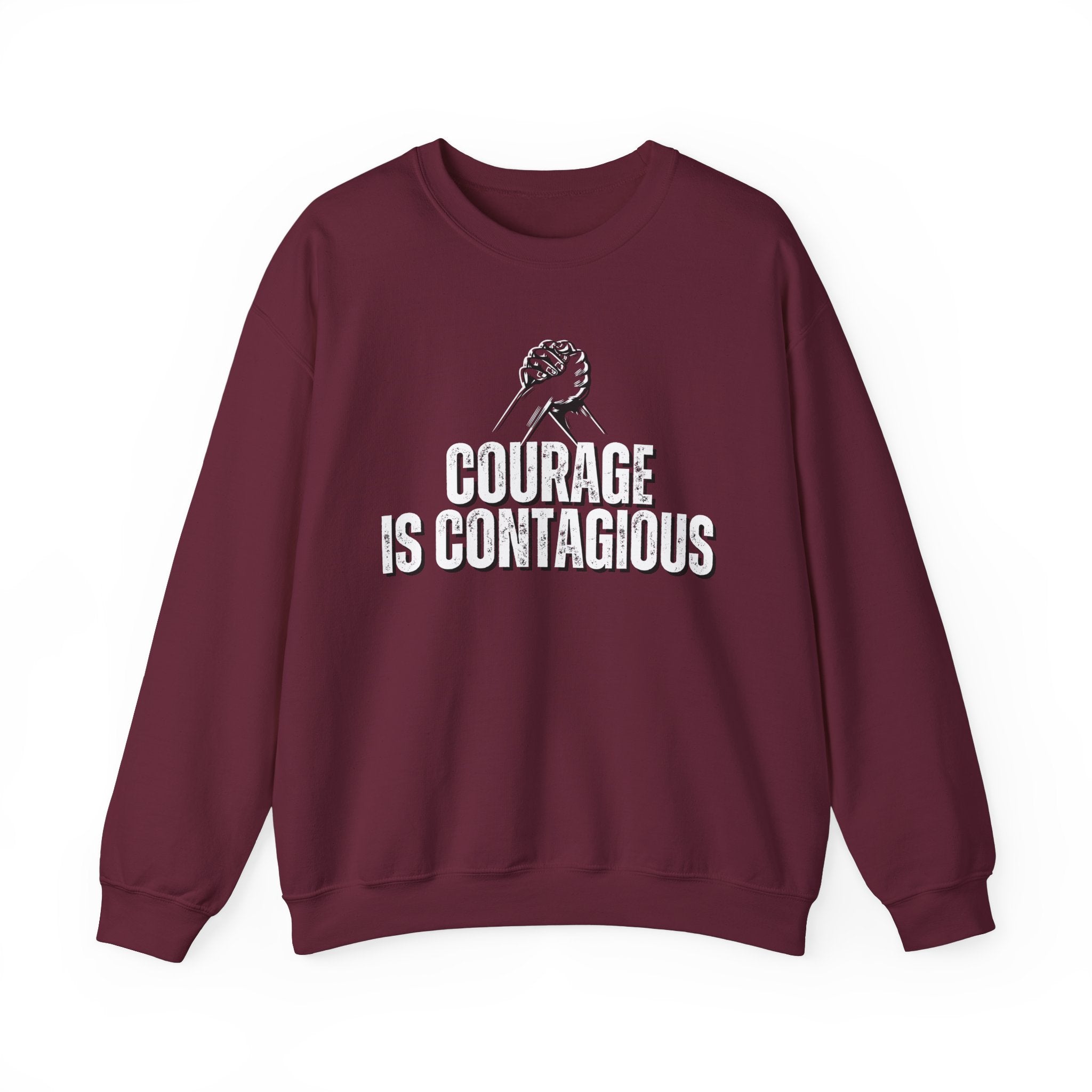 INSPIRED UNISEX Courage Is Contagious Unisex Heavy Blend Crewneck Sweatshirt