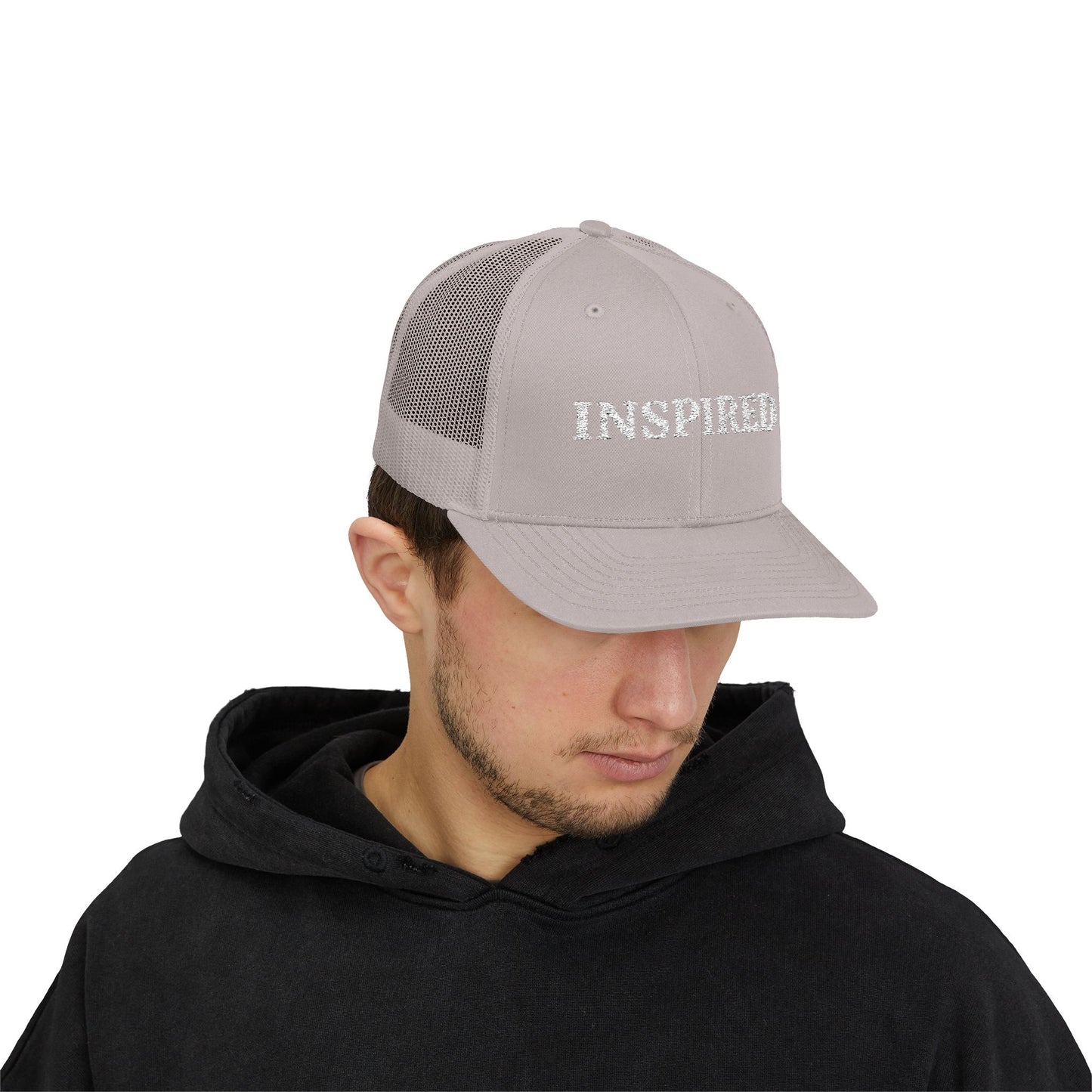 Inspired Snapback Trucker Cap — Rhinestone 'INSPIRED' Mesh Hat