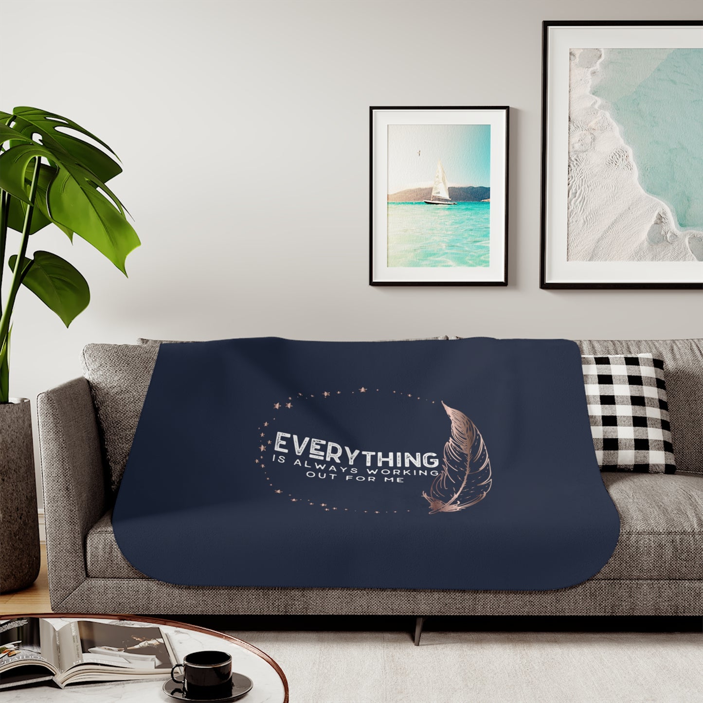 INSPIRED Everything is ... Sherpa Blanket, Two Colors