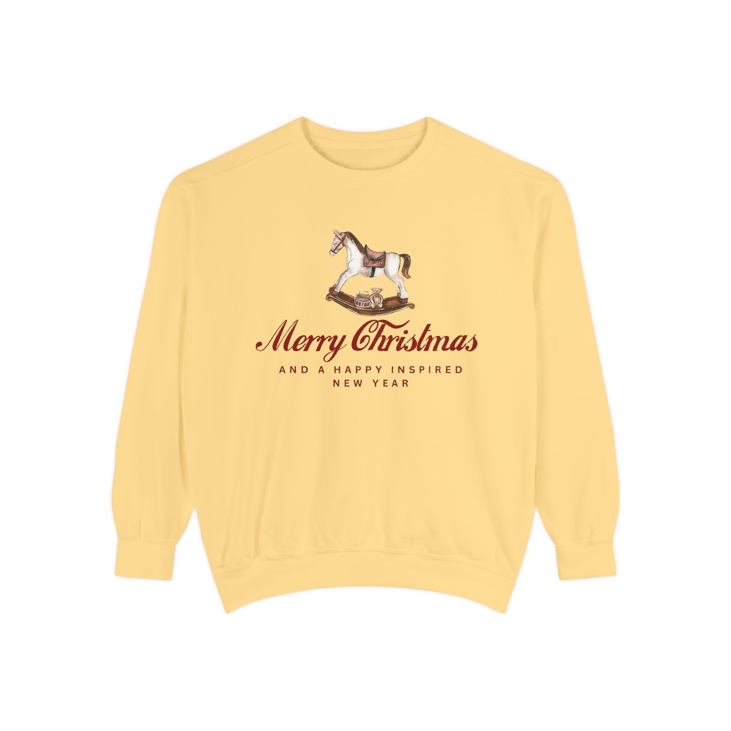INSPIRED SPECIAL CHRISTMAS EDITION Horse UNISEX Garment-Dyed Sweatshirt