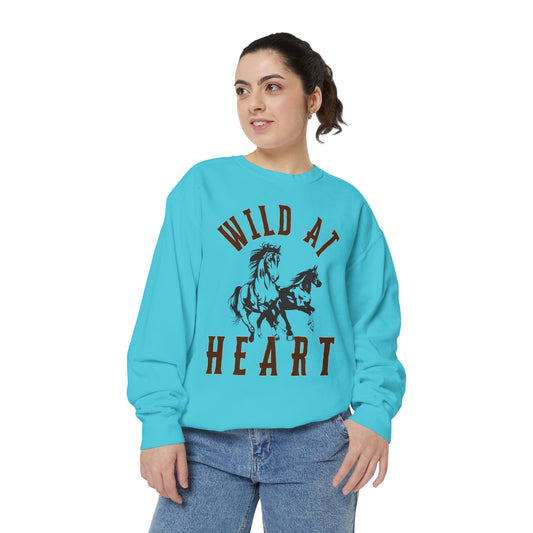 WILD AT HEART UNISEX Garment-Dyed Sweatshirt