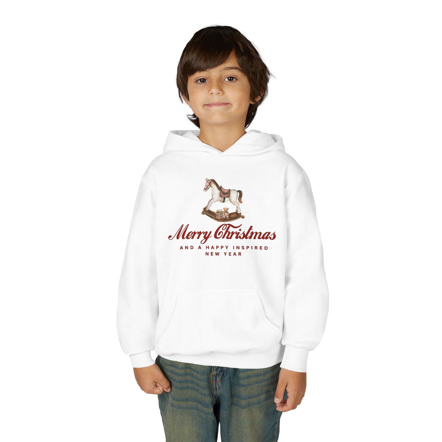 INSPIRED Youth Christmas Horse Holiday Hoodie