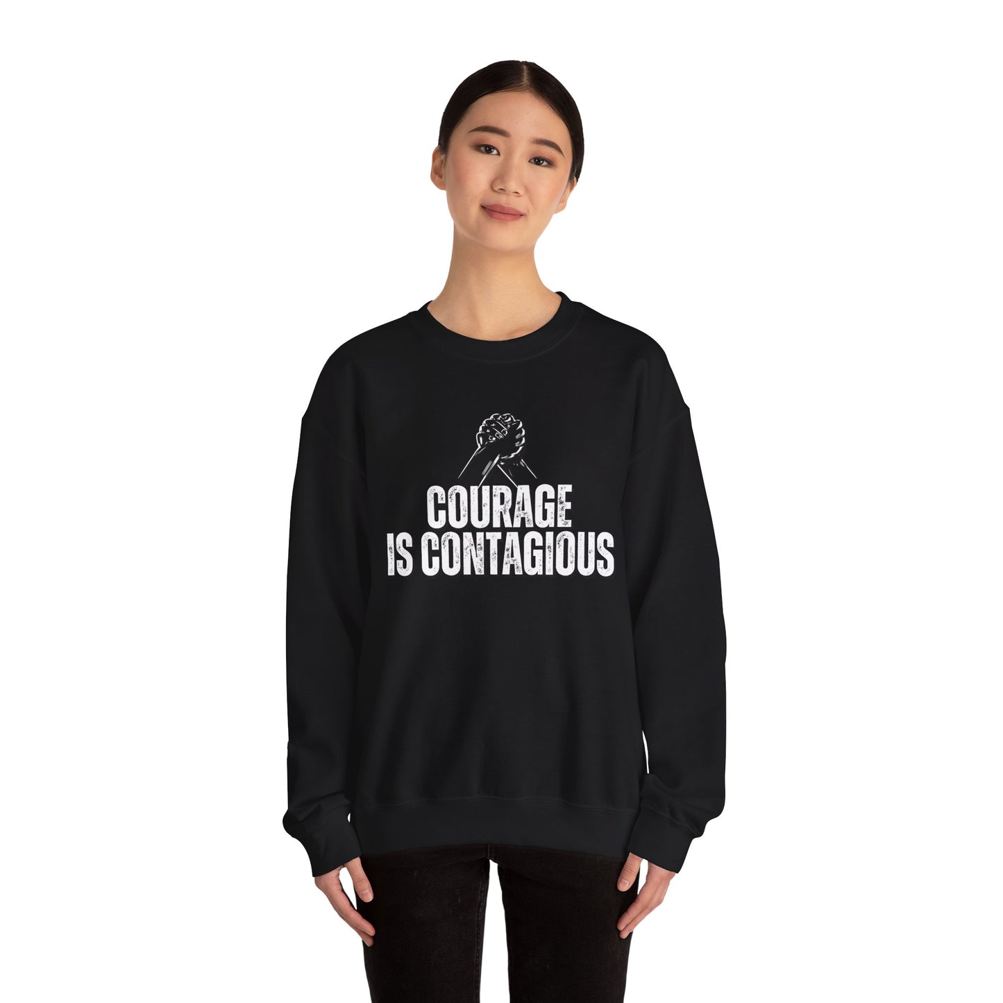 INSPIRED UNISEX Courage Is Contagious Unisex Heavy Blend Crewneck Sweatshirt