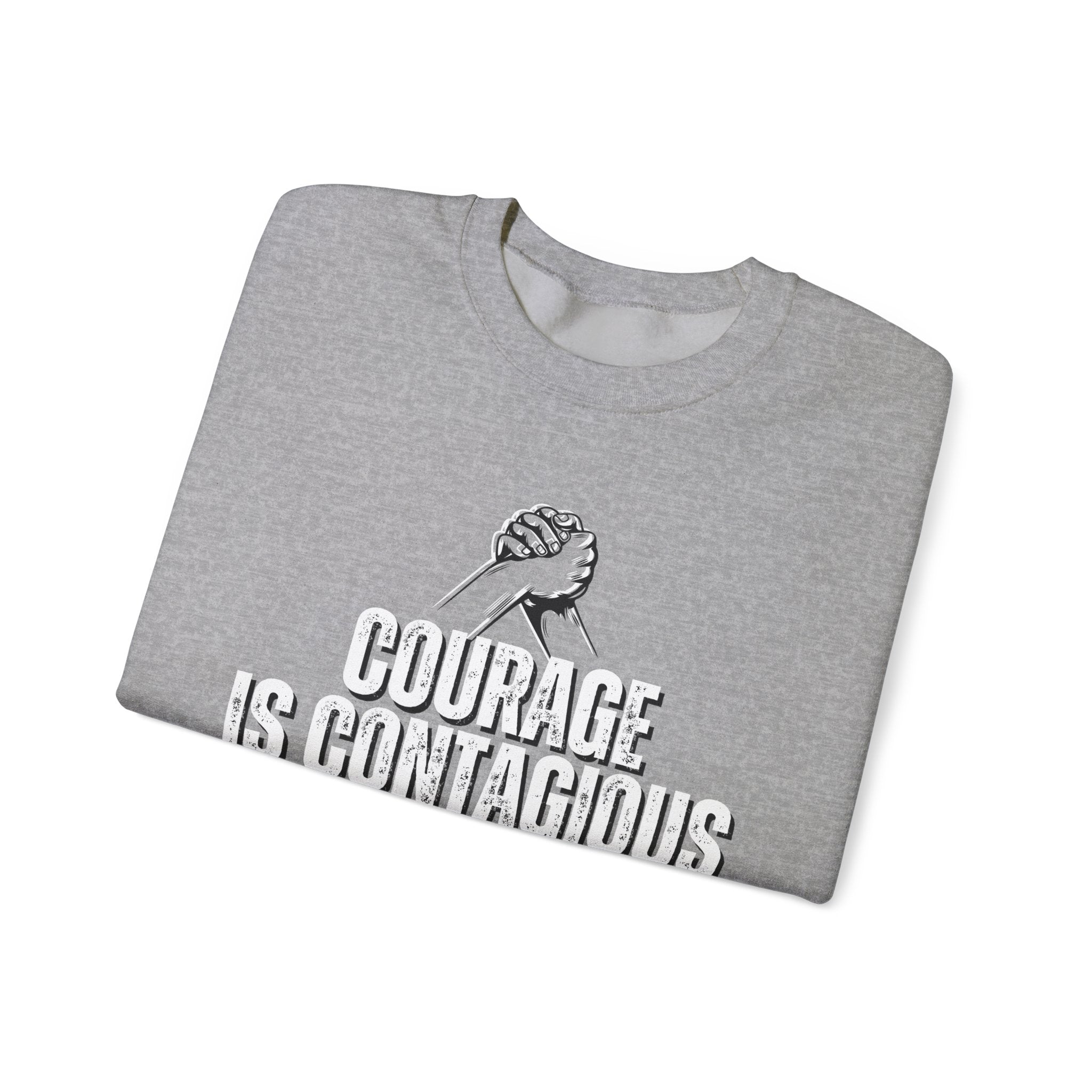 INSPIRED UNISEX Courage Is Contagious Unisex Heavy Blend Crewneck Sweatshirt