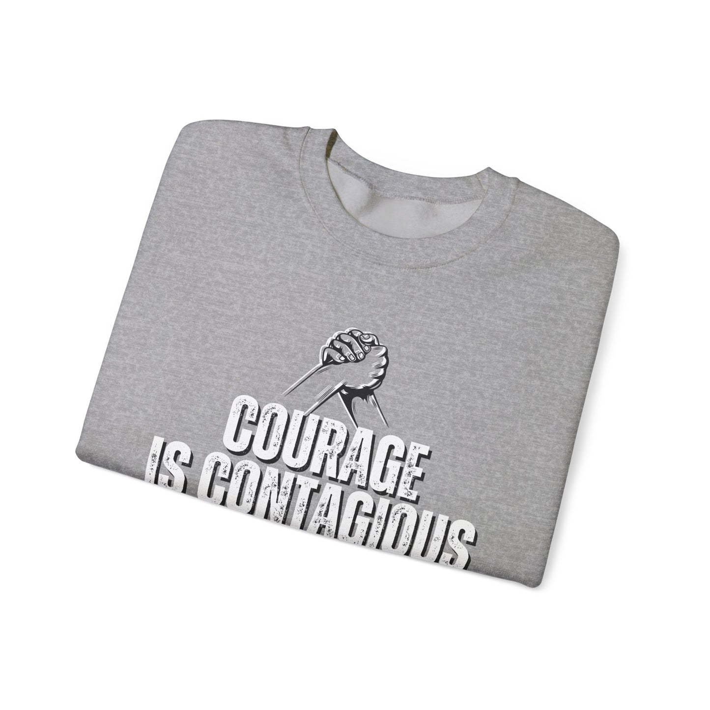 INSPIRED UNISEX Courage Is Contagious Unisex Heavy Blend Crewneck Sweatshirt