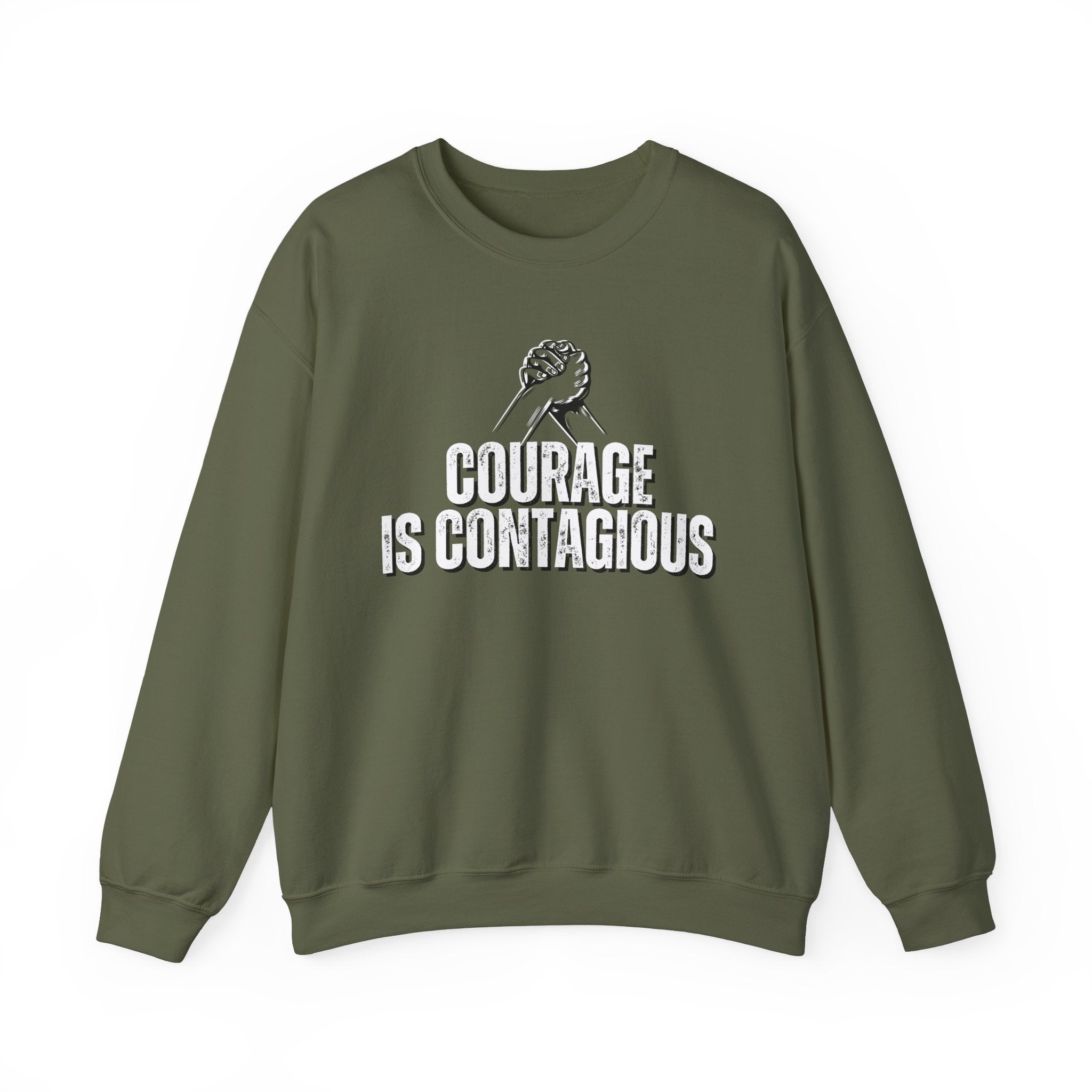 INSPIRED UNISEX Courage Is Contagious Unisex Heavy Blend Crewneck Sweatshirt