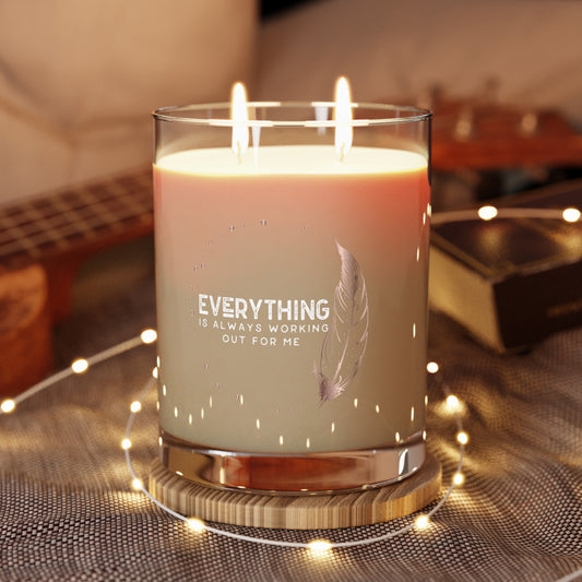 INSPIRED Everything Is Always Working Out For Me Scented Candle - Full Glass, 11oz