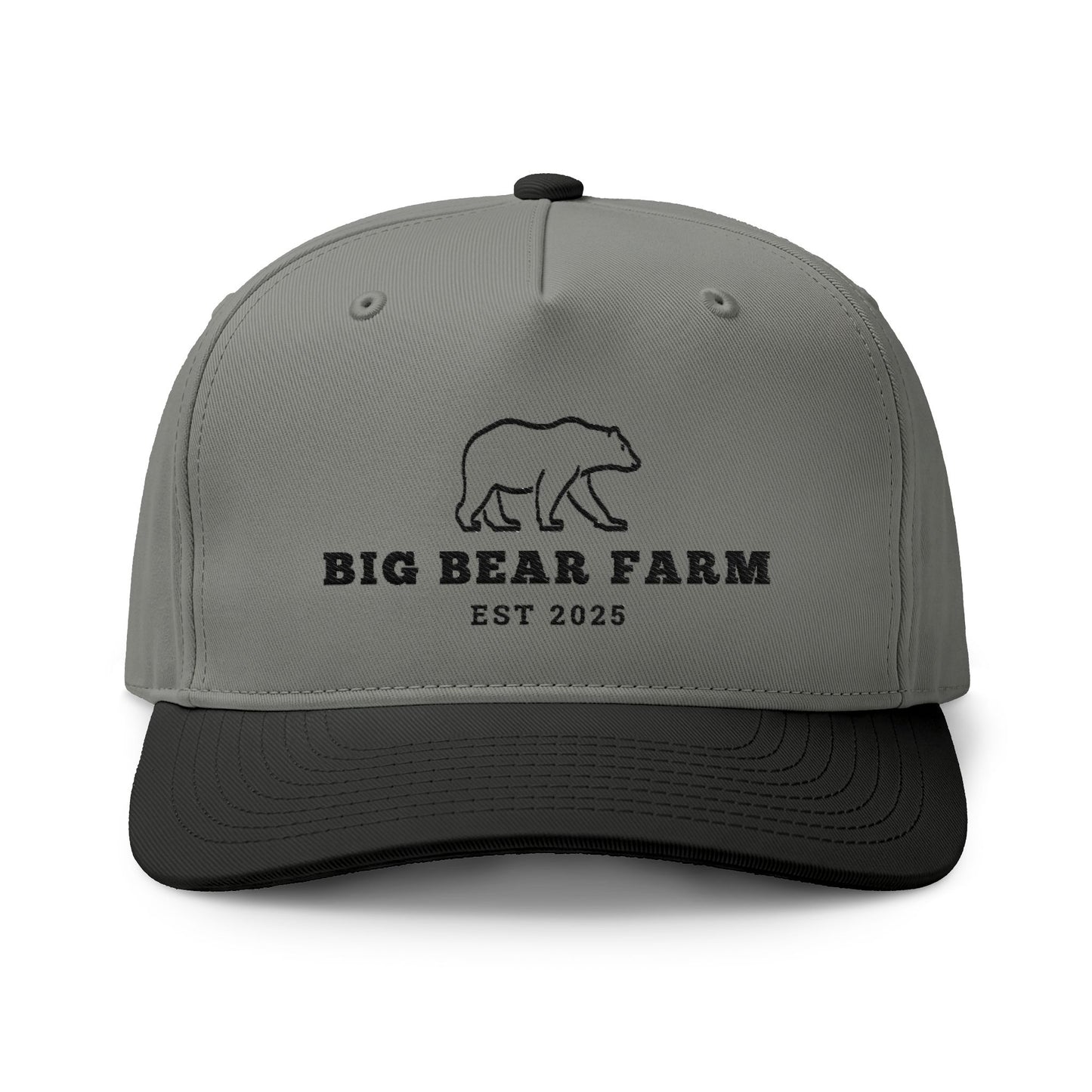 INSPIRED Big Bear Farm Two-Tone Cap — Embroidered Bear Logo Dad Hat (Est. 2025)