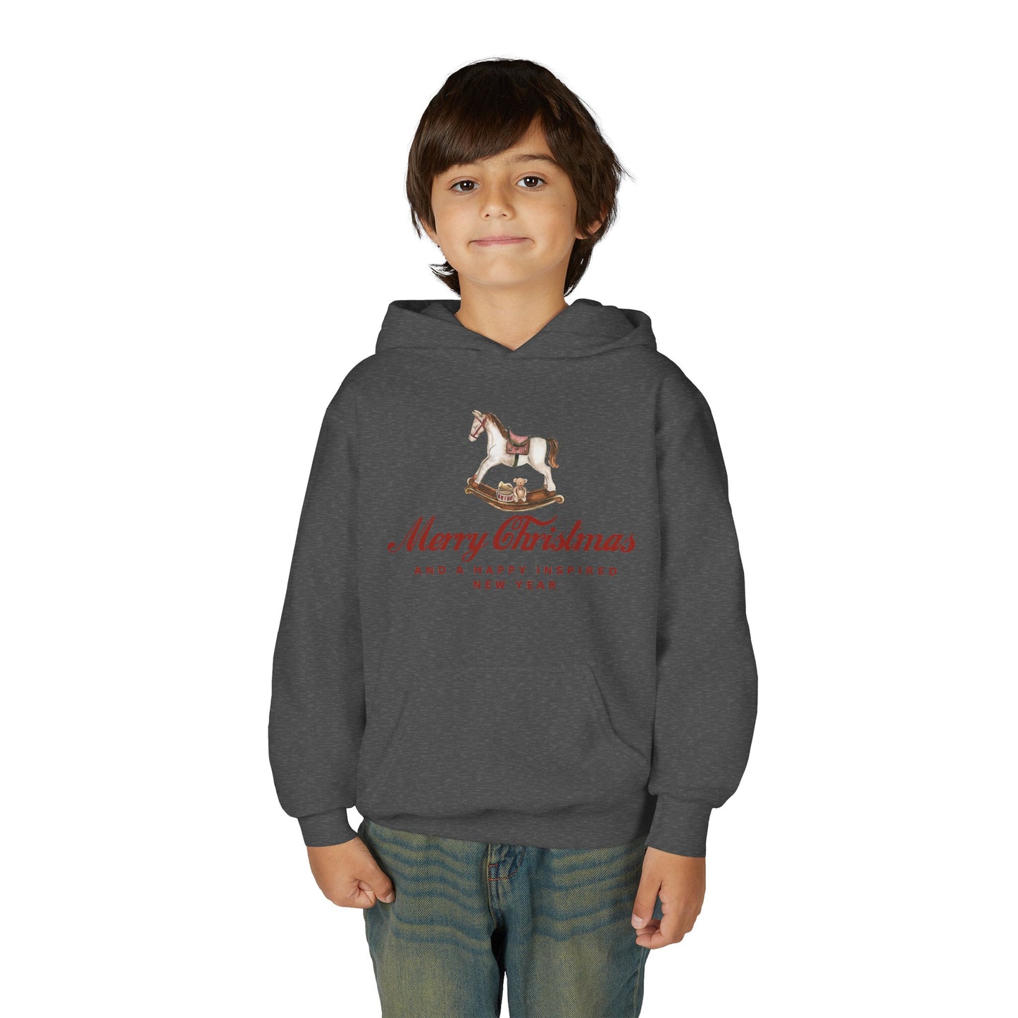 INSPIRED Youth Christmas Horse Holiday Hoodie