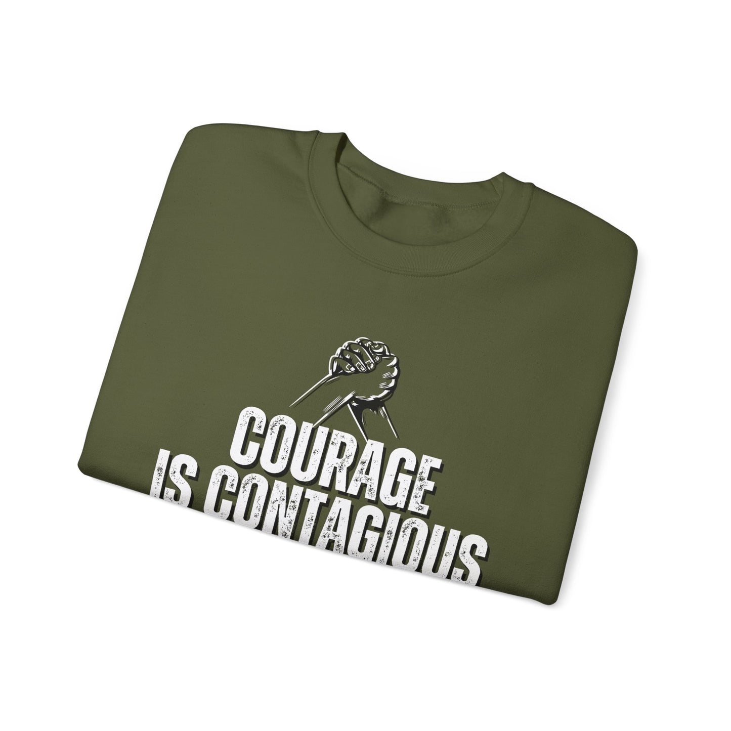 INSPIRED Men Courage Is Contagious Unisex Heavy Blend Crewneck Sweatshirt