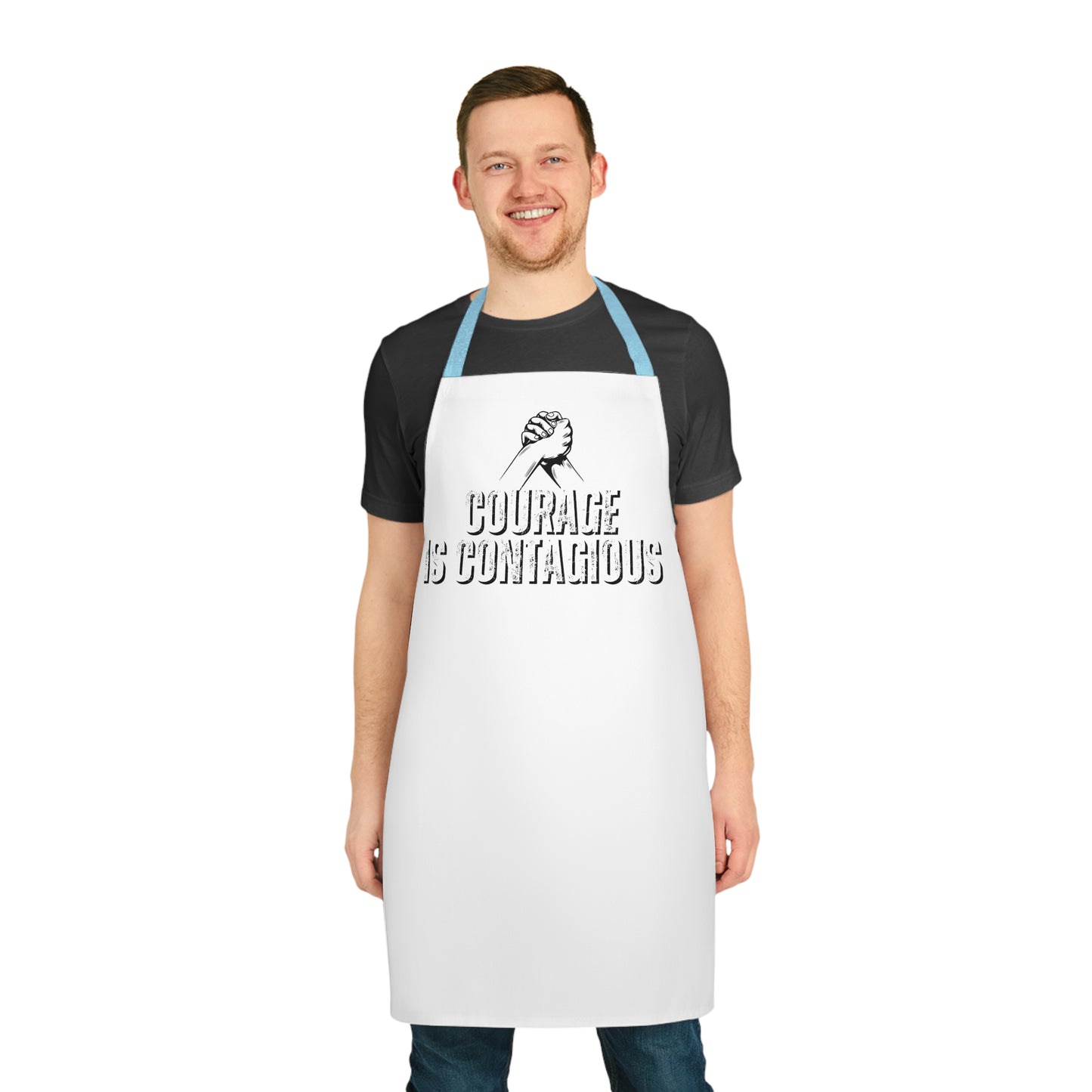 INSPIRED COURAGE IS CONTAGIOUS Apron, 5-Color Straps (AOP)