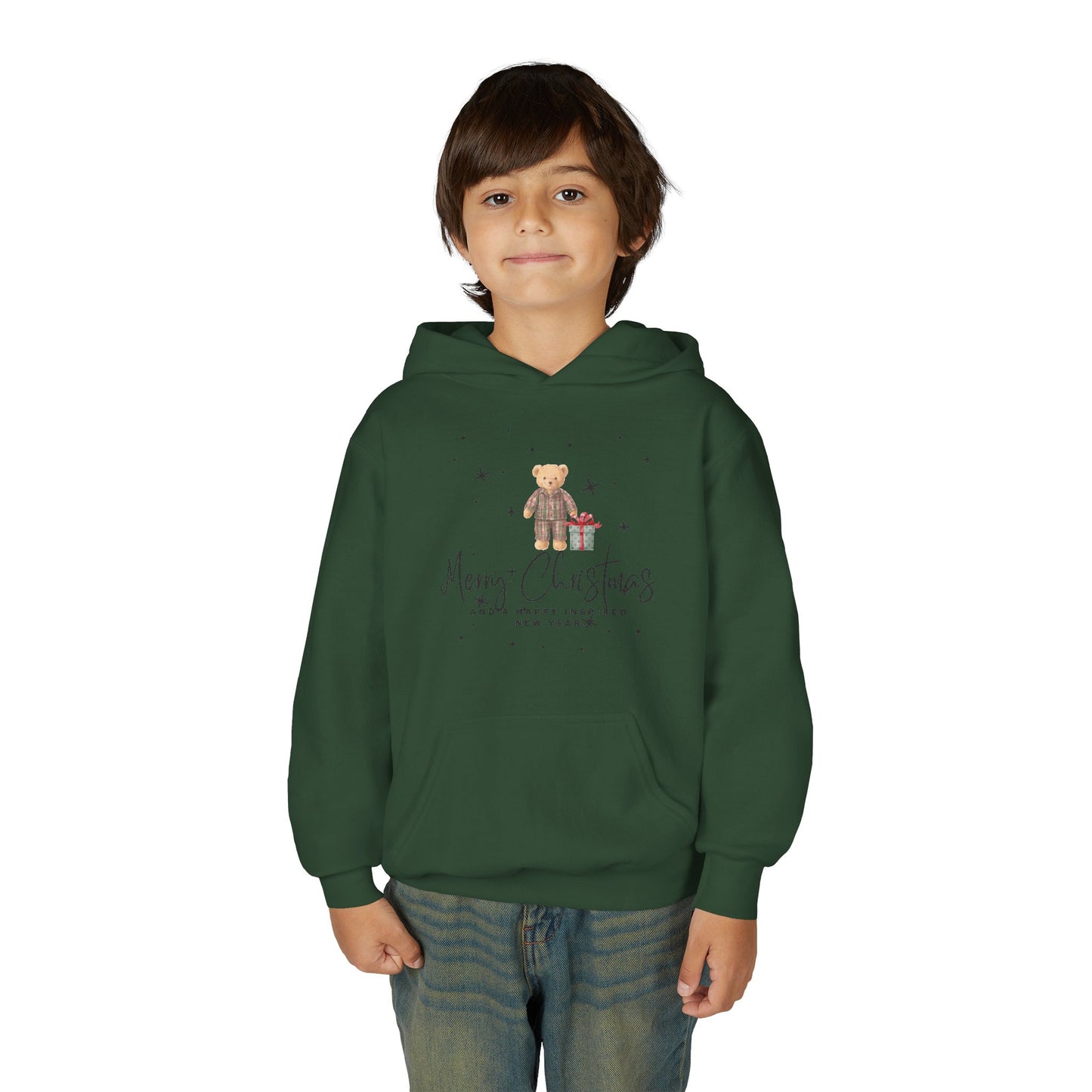 INSPIRED Youth Christmas Teddy Holiday Hoodie