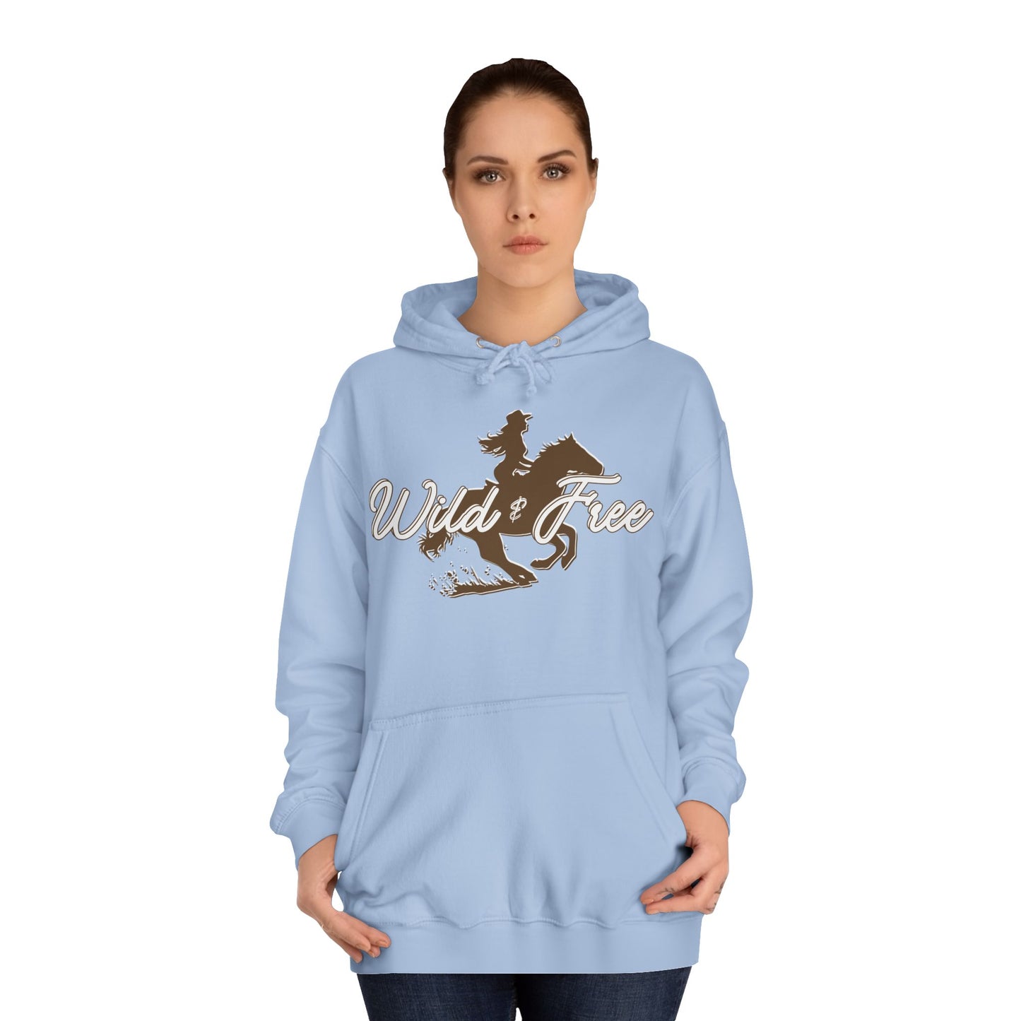 COWGIRL WILD AND FREE UNISEX College Hoodie