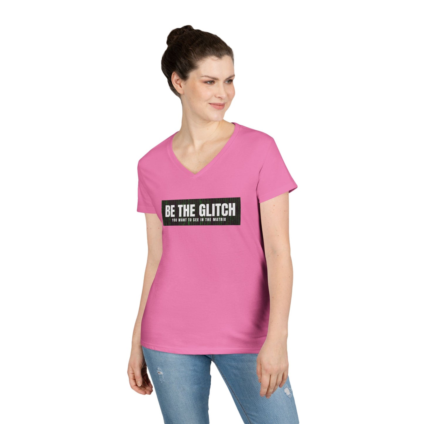 BE THE GLITCH Ladies' V-Neck T-Shirt