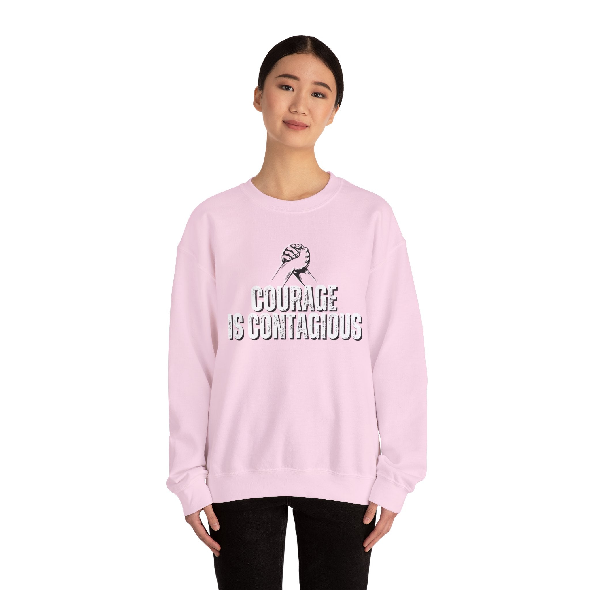 INSPIRED UNISEX Courage Is Contagious Unisex Heavy Blend Crewneck Sweatshirt