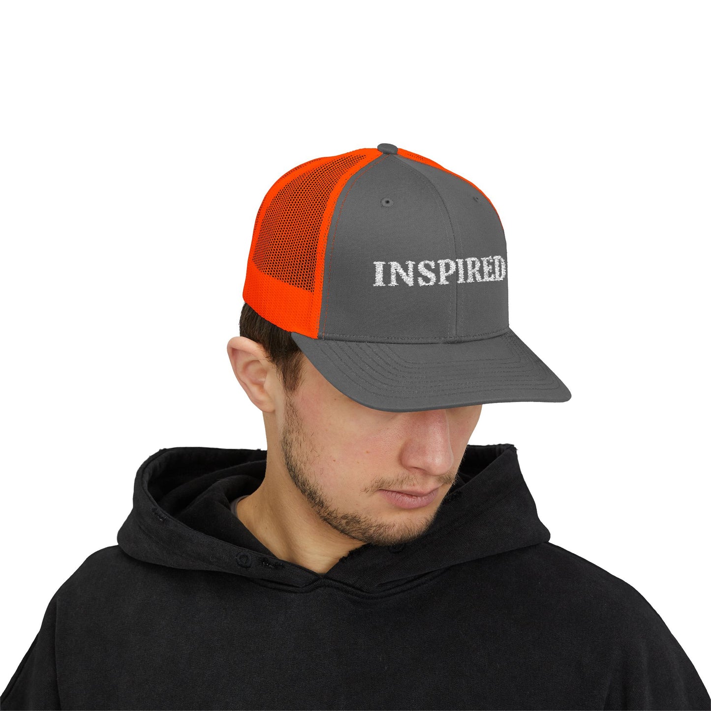 Inspired Snapback Trucker Cap — Rhinestone 'INSPIRED' Mesh Hat