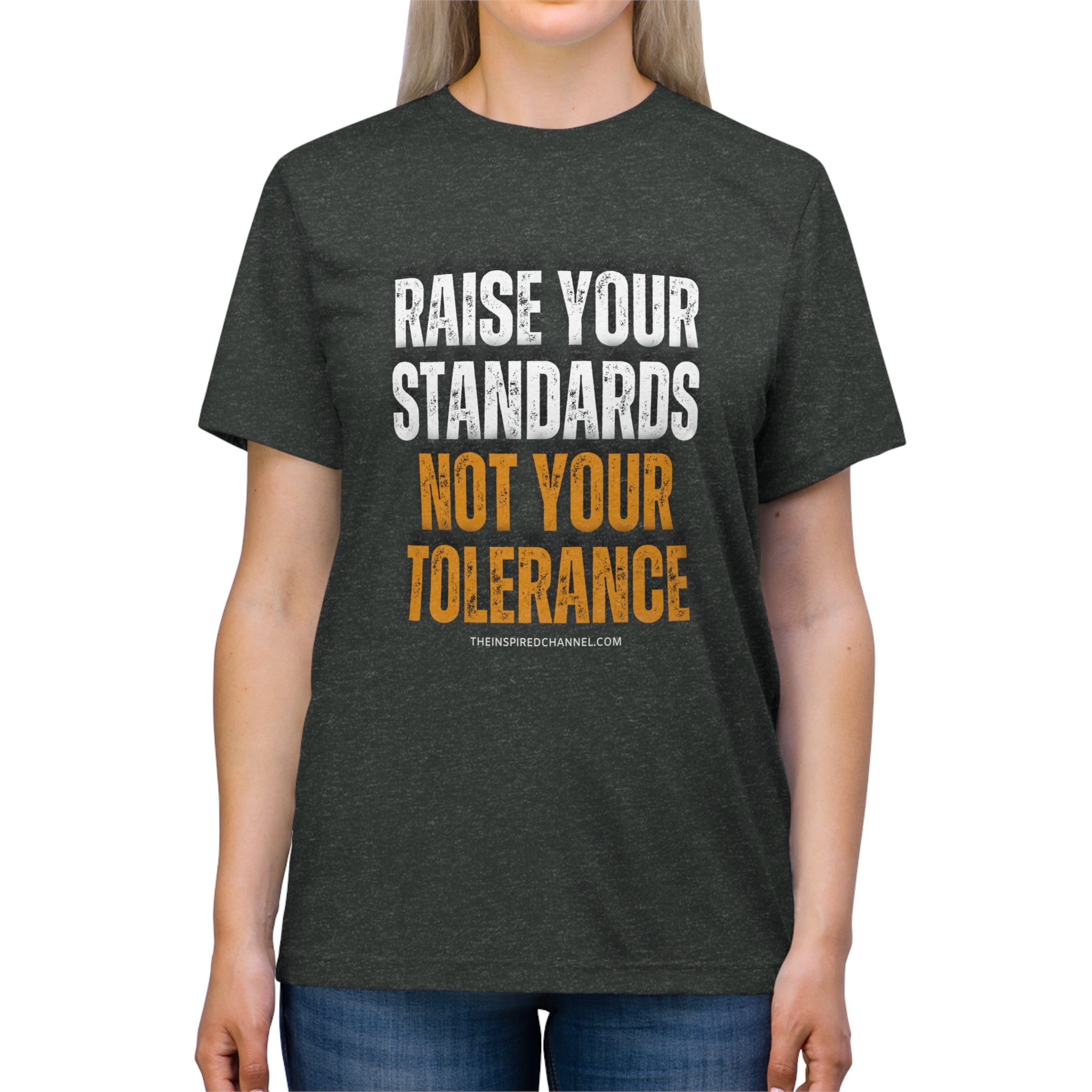 INSPIRED RAISE YOUR STANDARDS UNISEX Triblend Tee